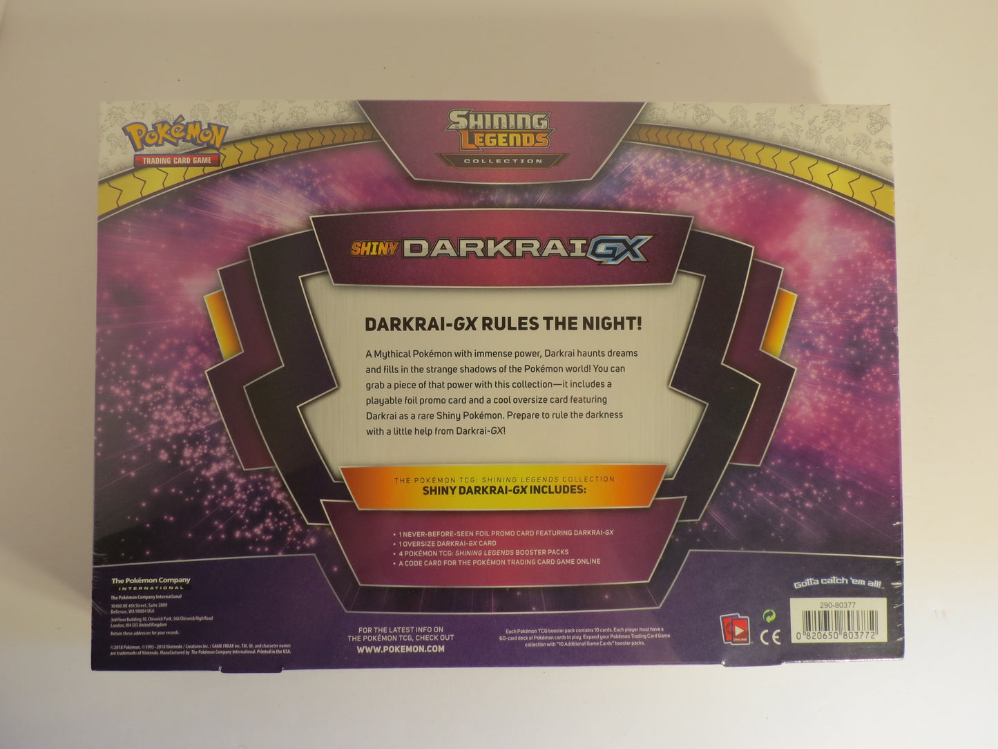 Shiny Darkrai GX Collection Box Pokemon Sealed Shining Legends
