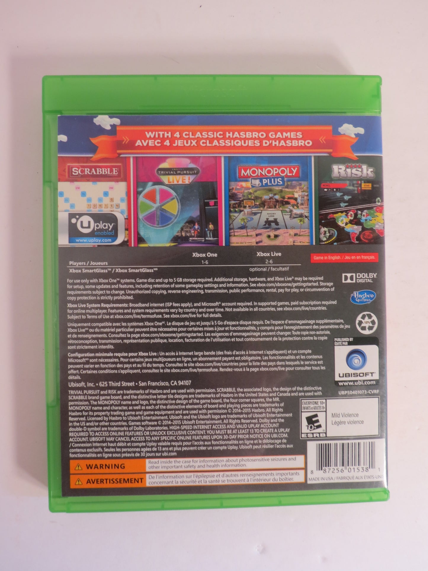 Hasbro Family Fun Pack 4 Games in 1 Xbox One Game CIB