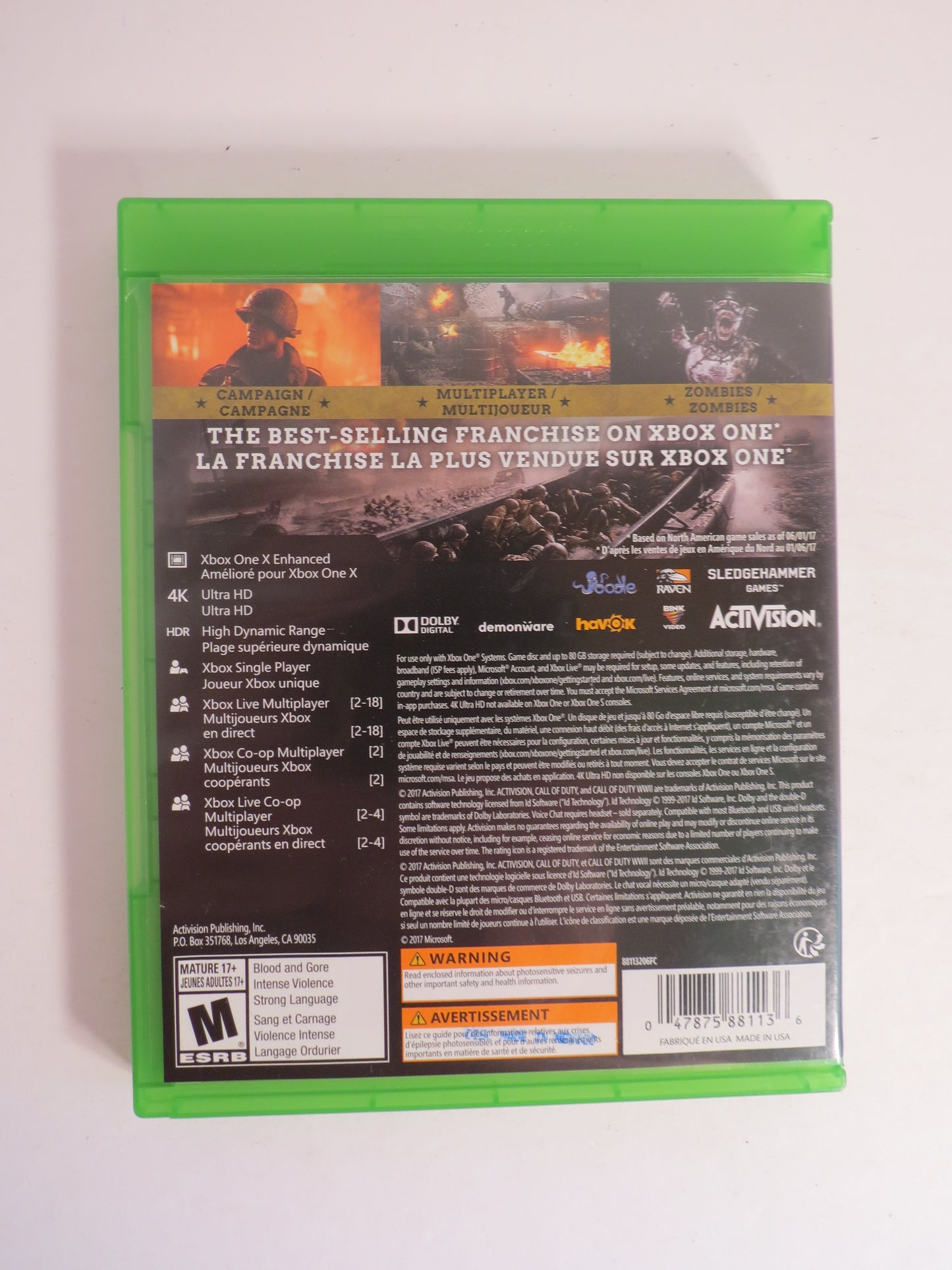 Call of Duty WWII Xbox One Game CIB