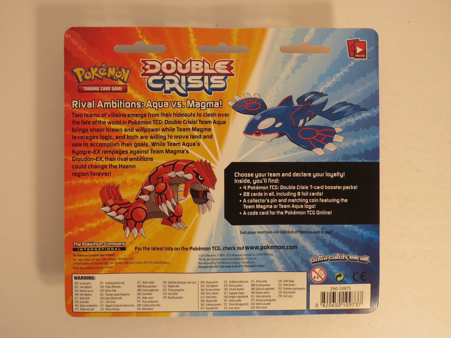 Double Crisis Team Aqua Blister of 4 Booster Packs Pokemon