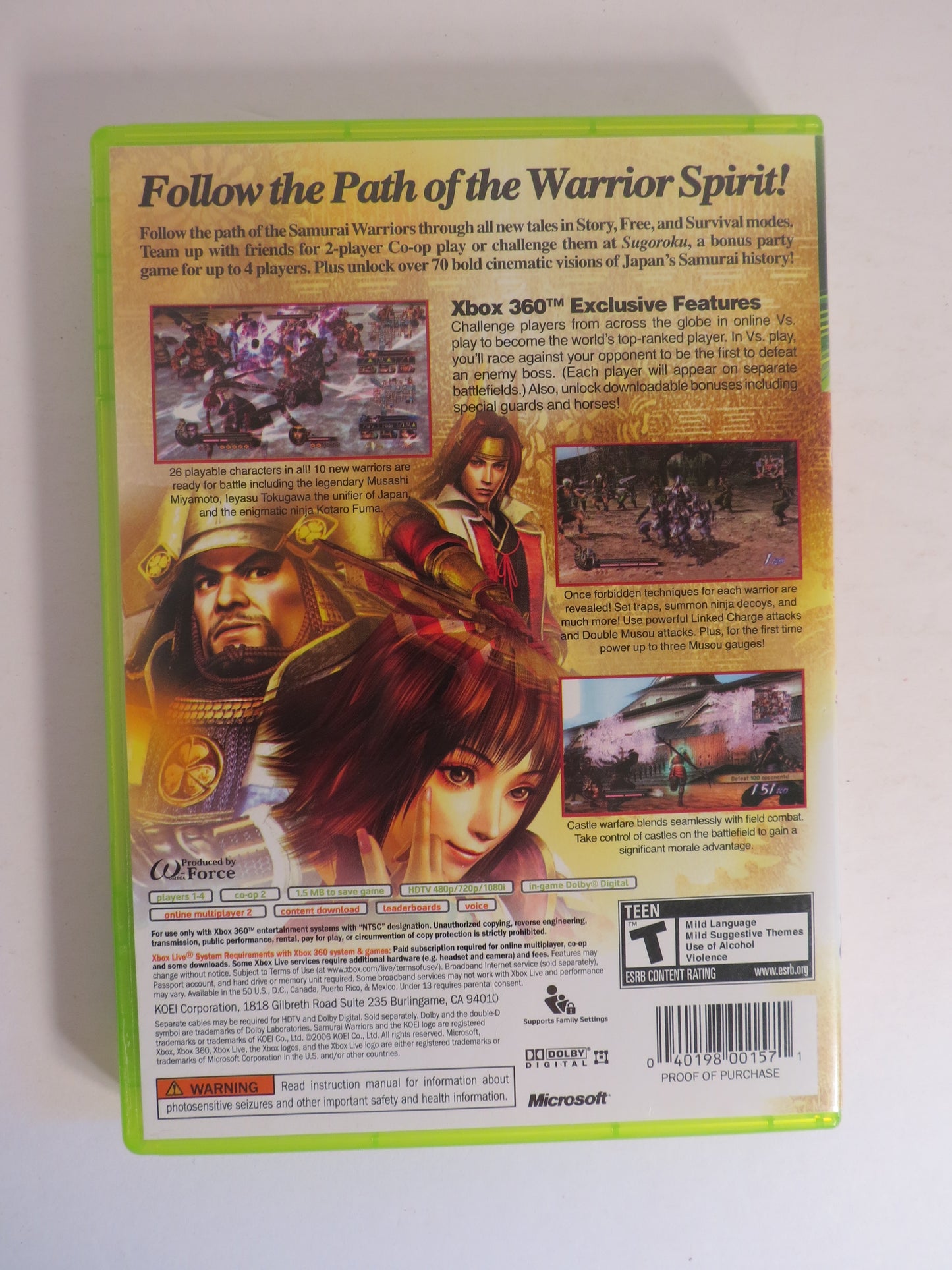 Samurai Warriors 2 Xbox 360 Game CIB