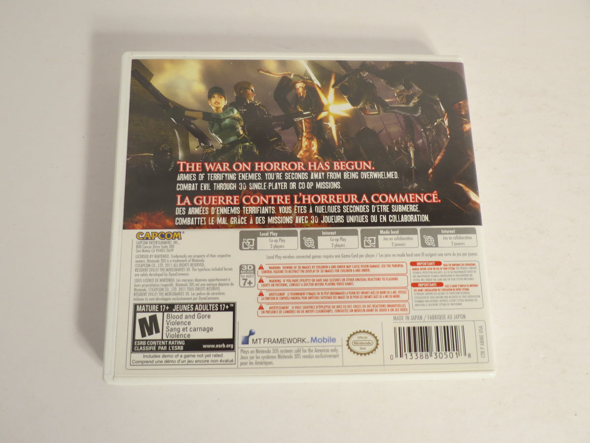 Resident Evil The Mercenaries 3D Nintendo 3DS Game CIB