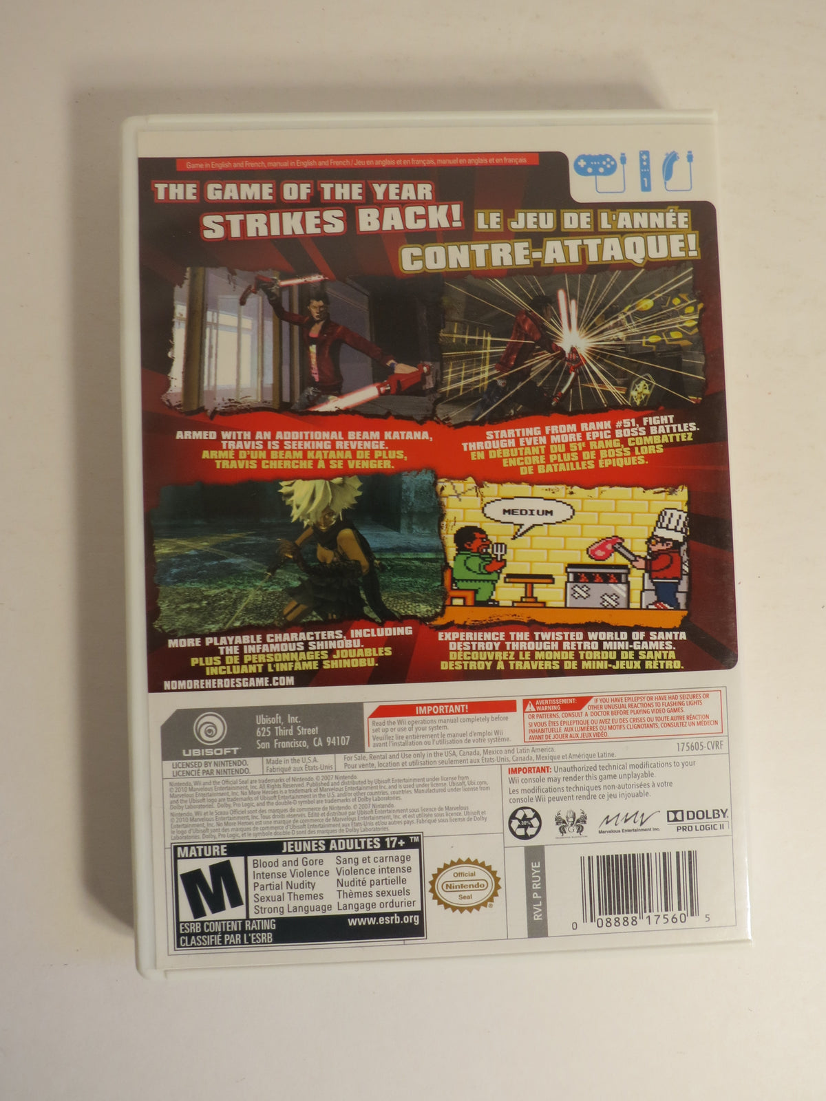 No More Heroes 2: Desperate Struggle Nintendo Wii Game CIB