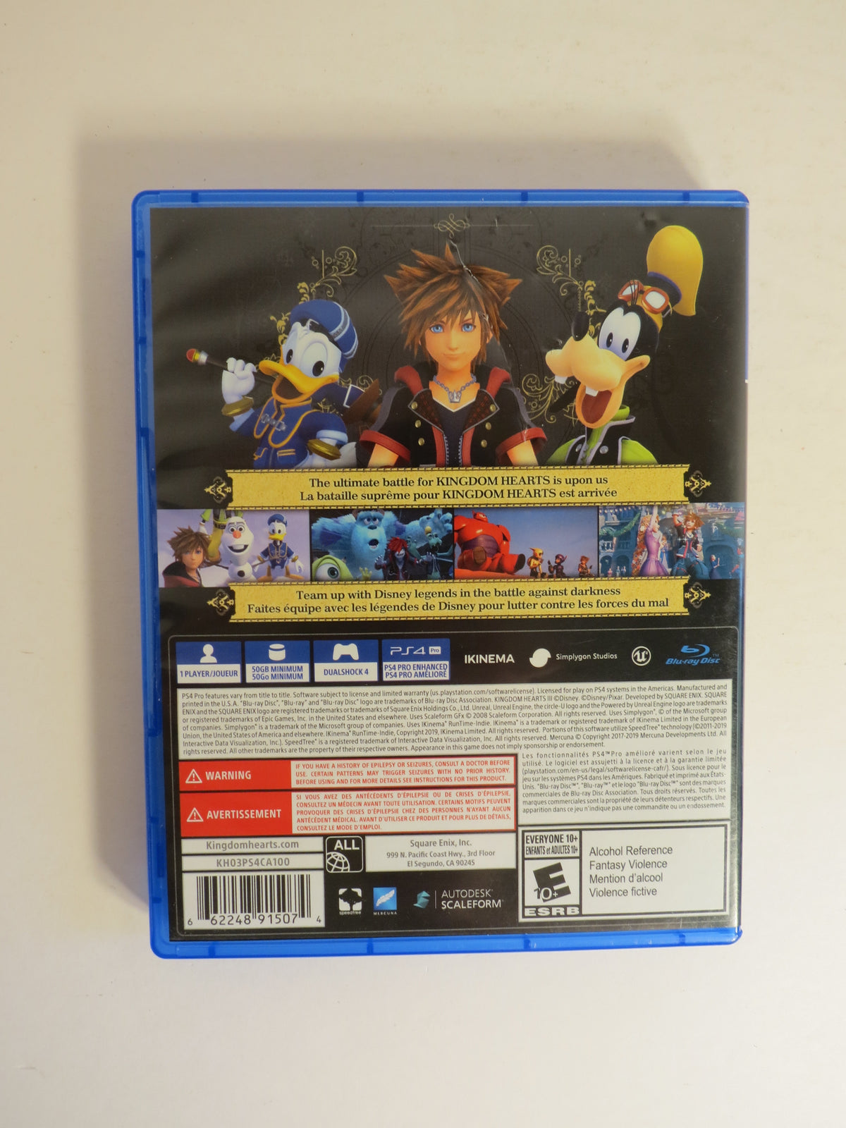 Kingdom Hearts III Playstation 4 Game PS4 CIB