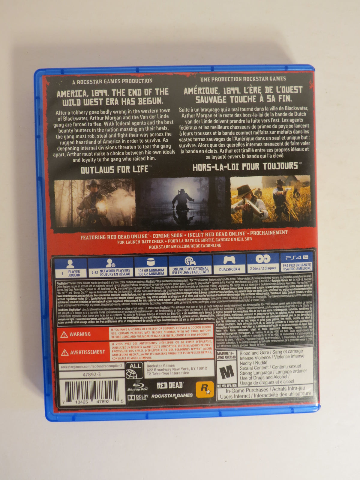Red Dead Redemption II Playstation 4 Game PS4 CIB
