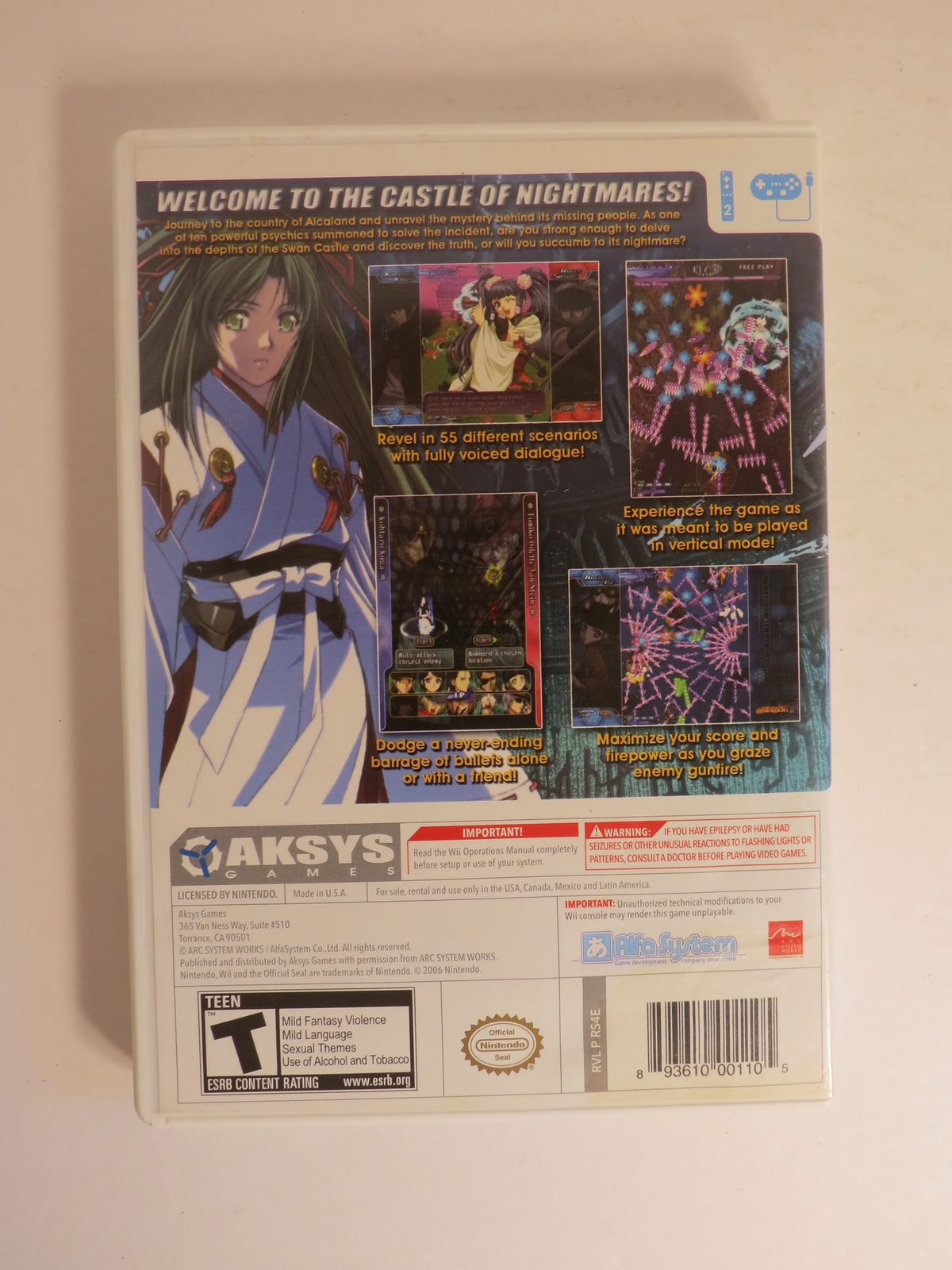 Castle of Shikigami III Nintendo Wii Game CIB