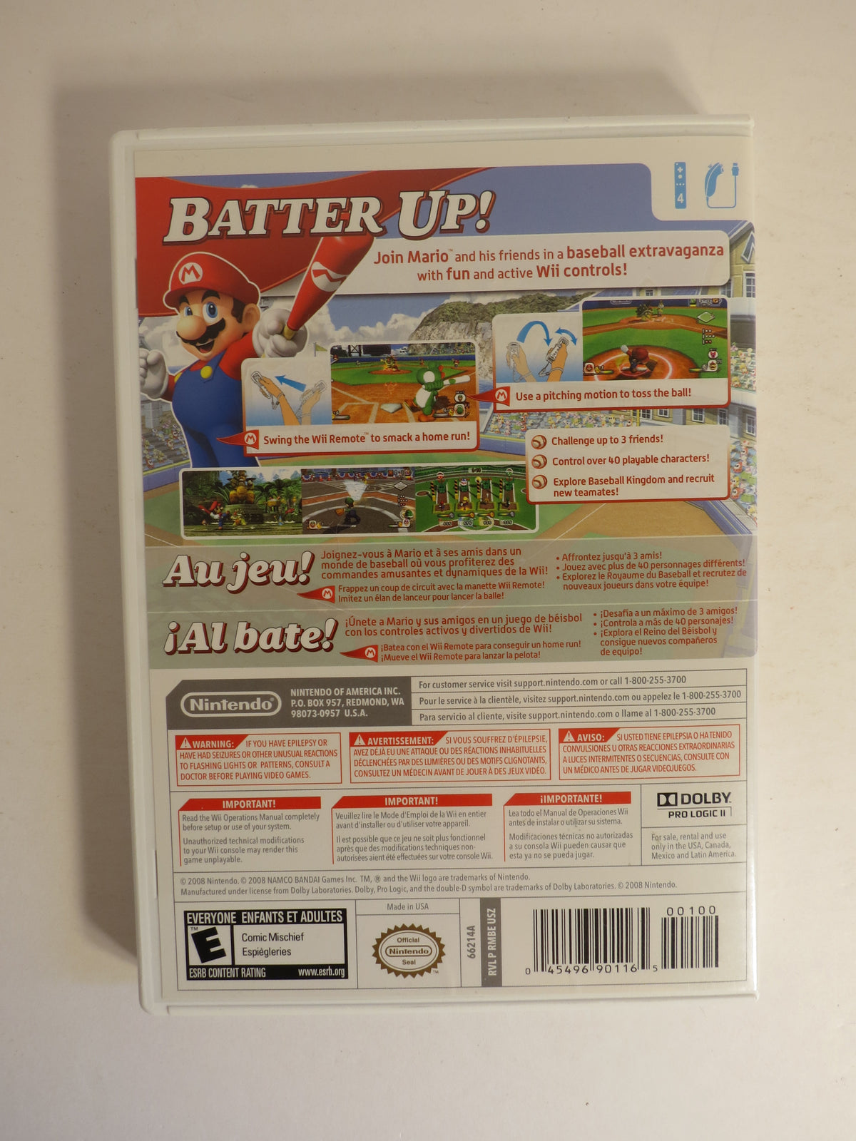 Mario Super Sluggers Nintendo Wii Game CB