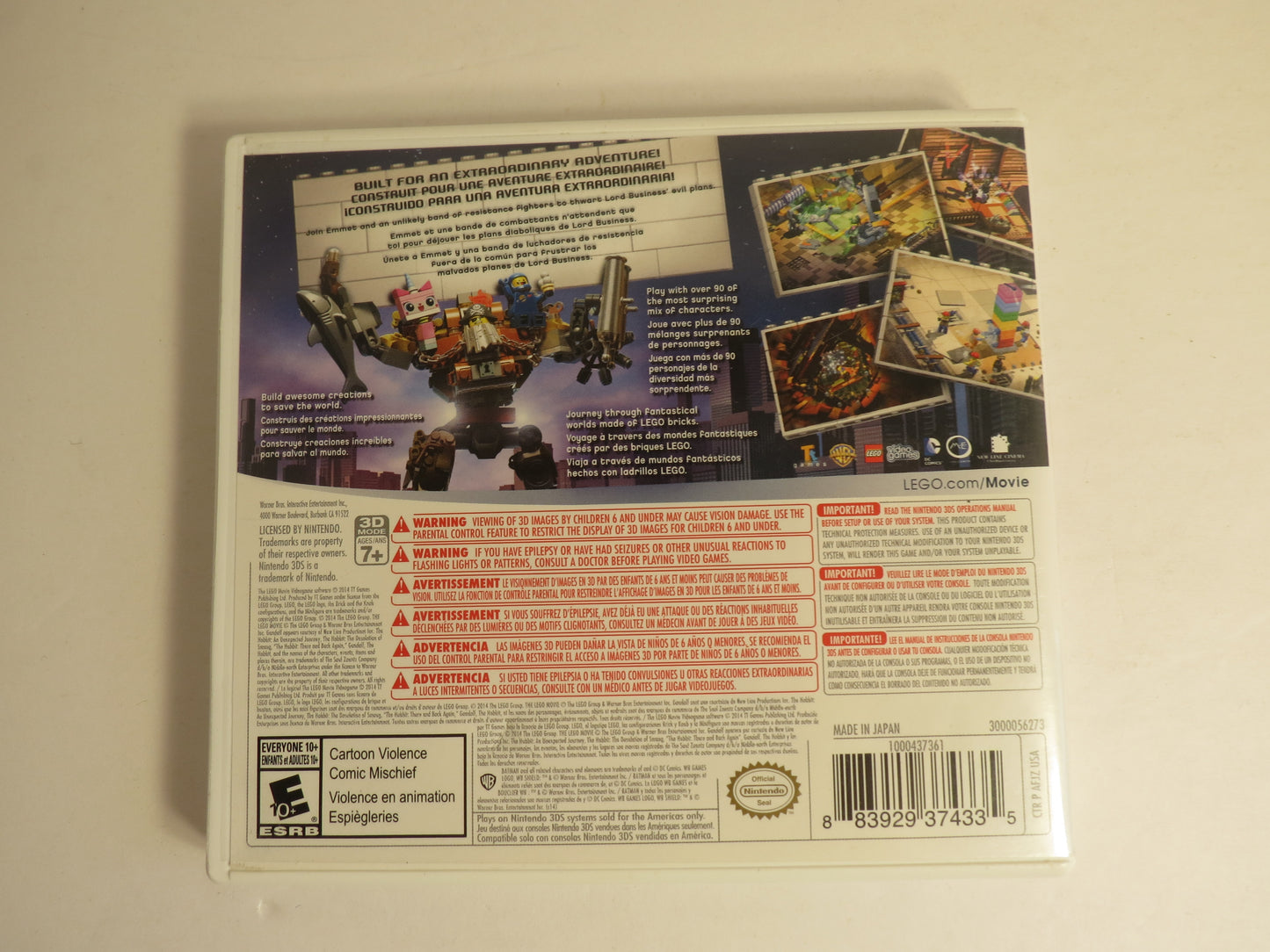 Lego The Lego Movie Video Game Nintendo 3DS Game CB