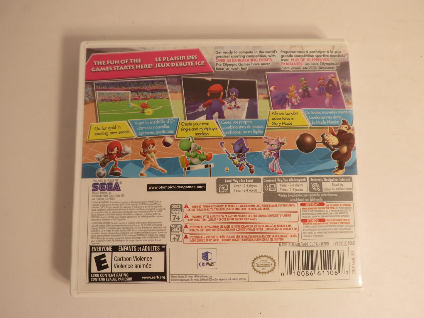Mario & Sonic at the London 2012 Olympic Games Nintendo 3DS Game CIB