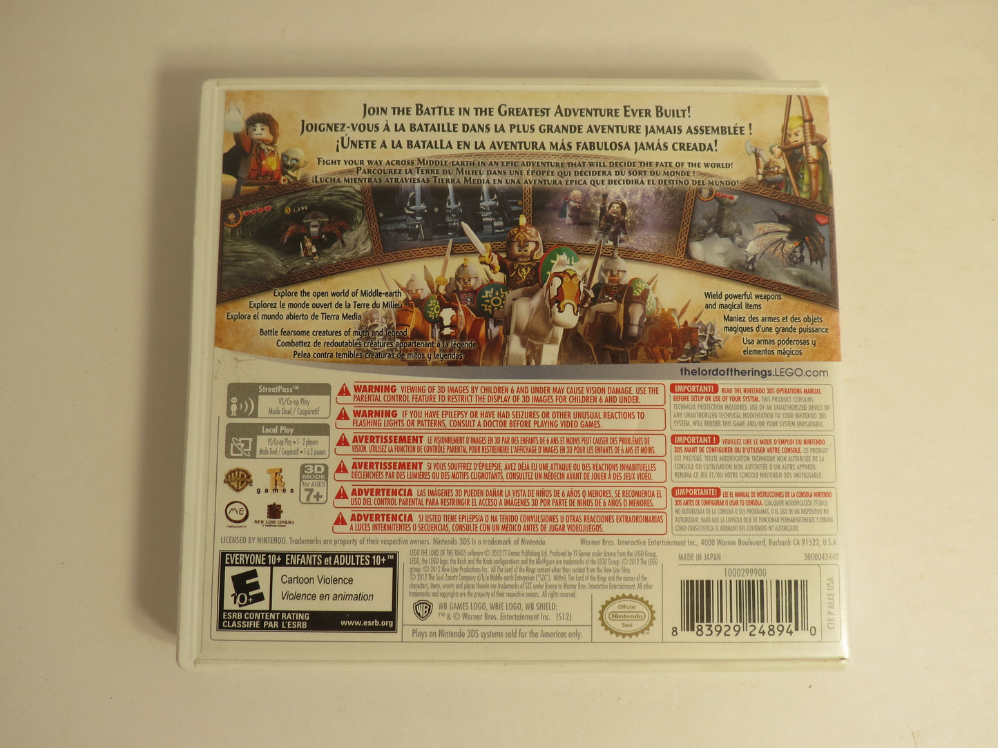 Lego Lord of the Rings Nintendo 3DS Game CIB