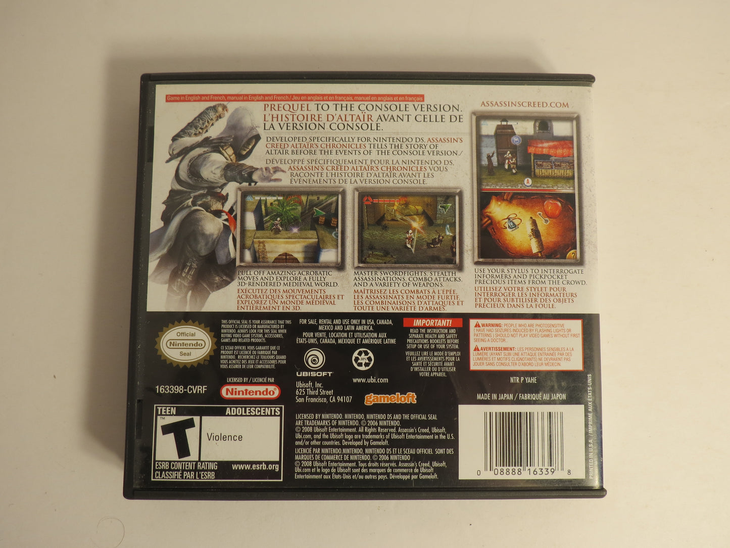 Assassin's Creed Altair's Chronicles DS Nintendo DS Game