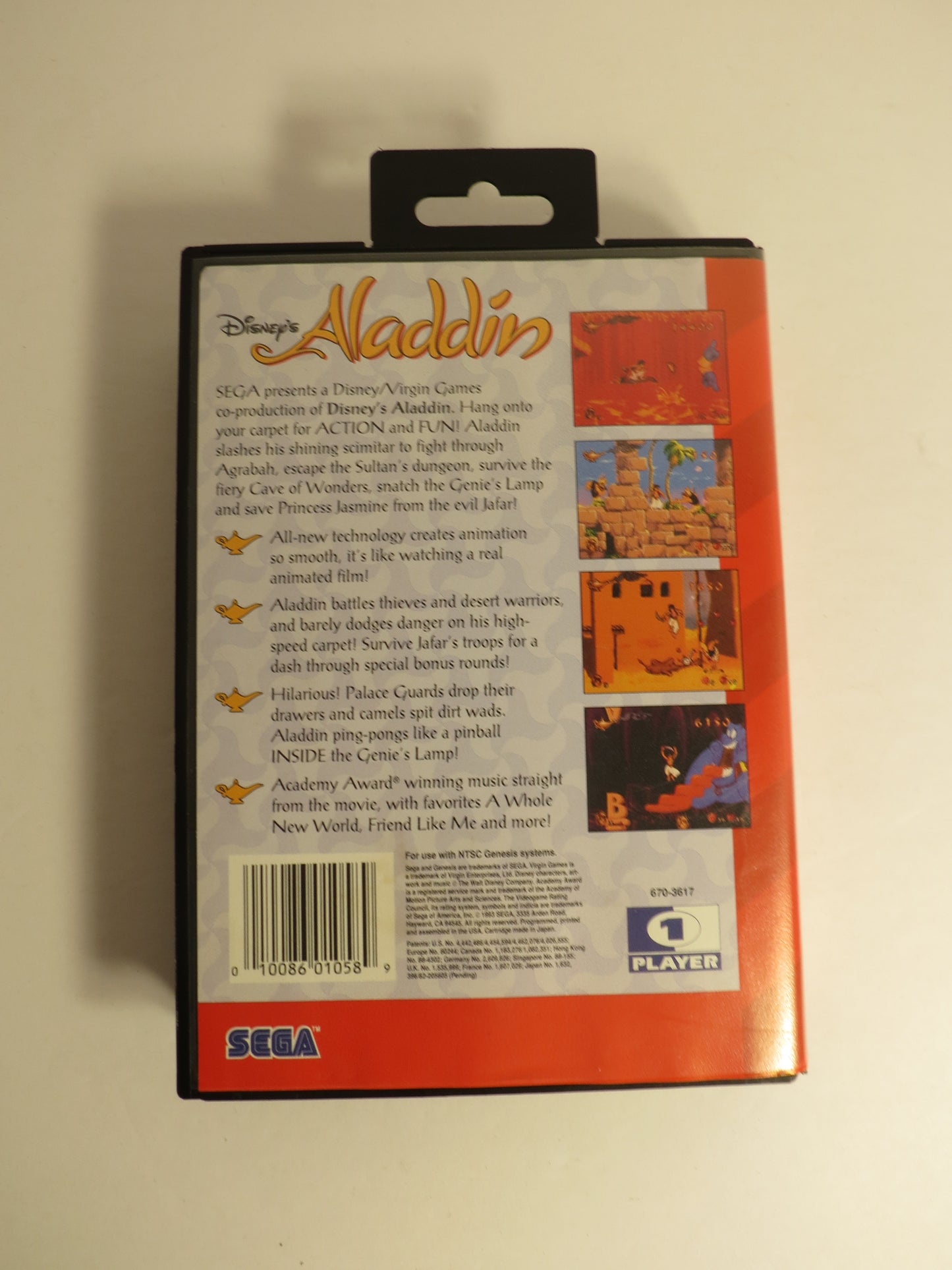 Disney's Aladdin Sega Genesis Game CB