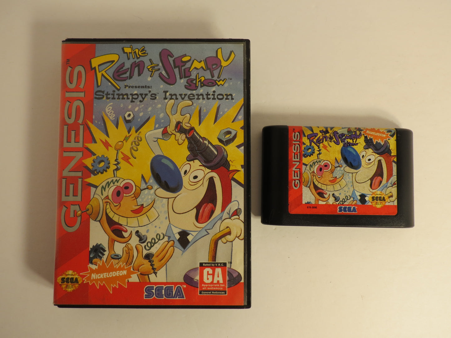 Ren & Stimpy Show Stimpy's Invention Sega Genesis Game CB