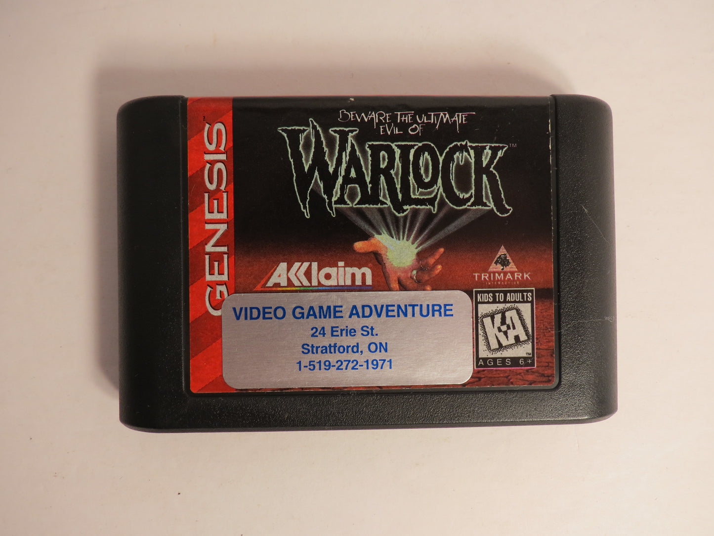 Warlock Beware the Ultimate Evil Of Sega Genesis Game CIB
