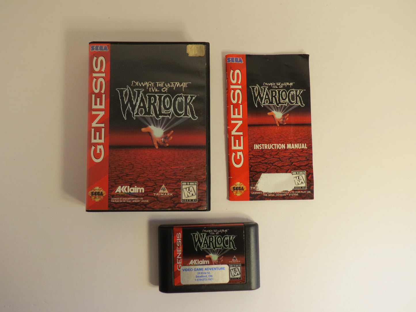 Warlock Beware the Ultimate Evil Of Sega Genesis Game CIB