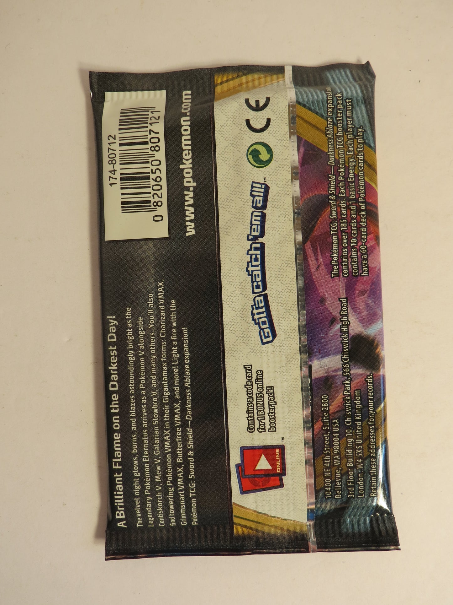 Sword & Shield Darkness Ablaze Pokemon Booster Pack Sealed Grimmsnarl Art