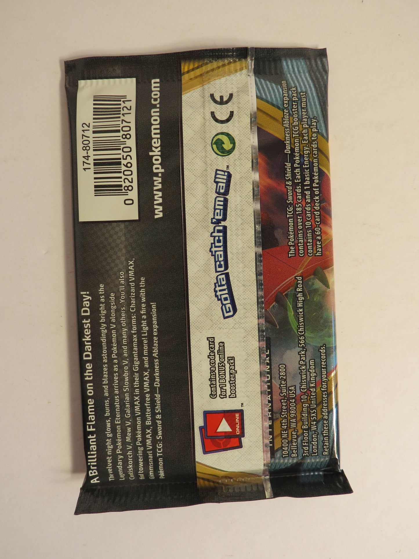 Sword & Shield Darkness Ablaze Pokemon Booster Pack Sealed Centiskorch Art