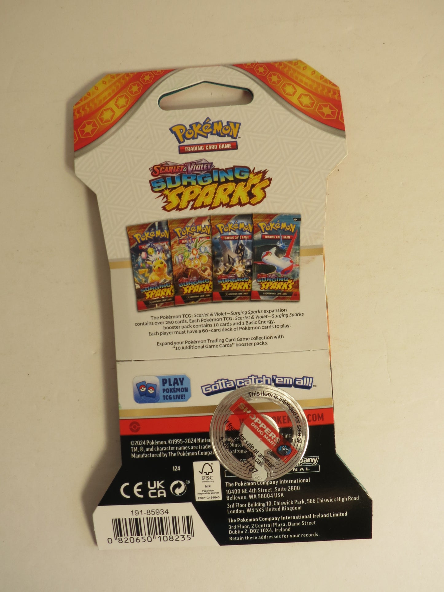 Scarlet & Violet Surging Sparks Pokemon Sleeved Booster Pack Sealed
