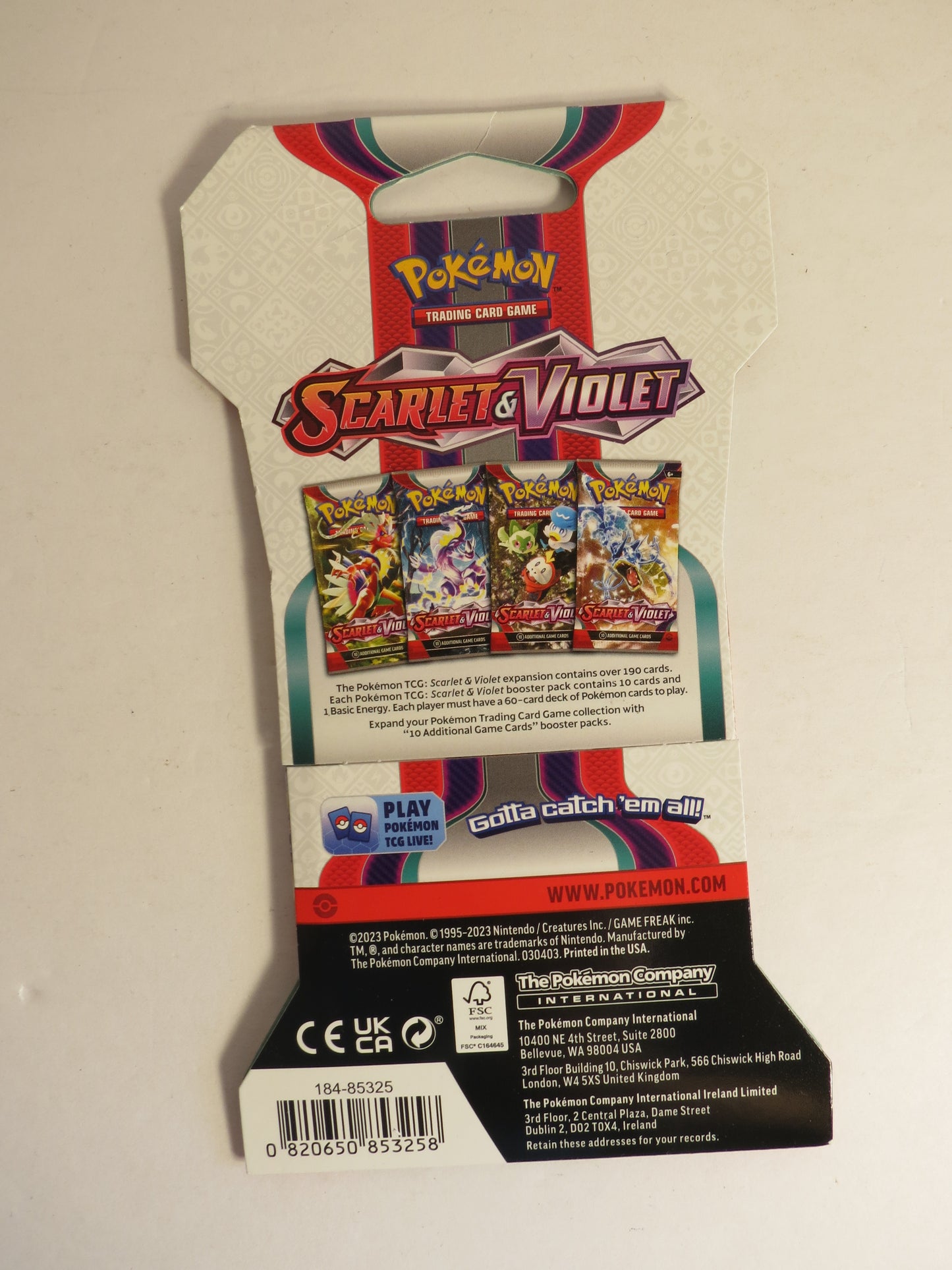 Scarlet & Violet Base Pokemon Sleeved Booster Pack Sealed