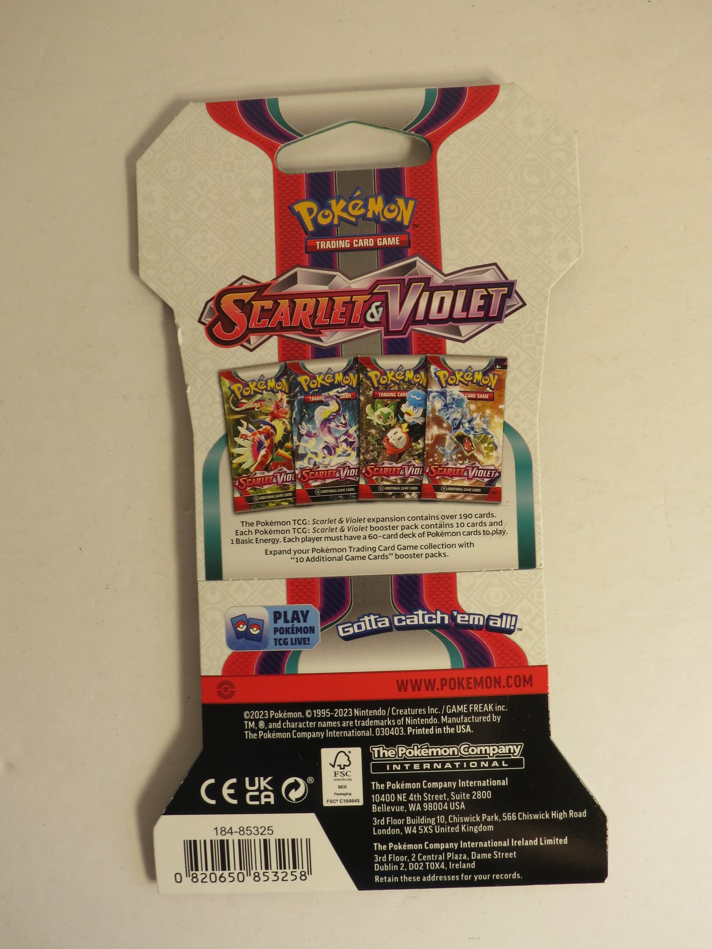 Scarlet & Violet Base Pokemon Sleeved Booster Pack Sealed
