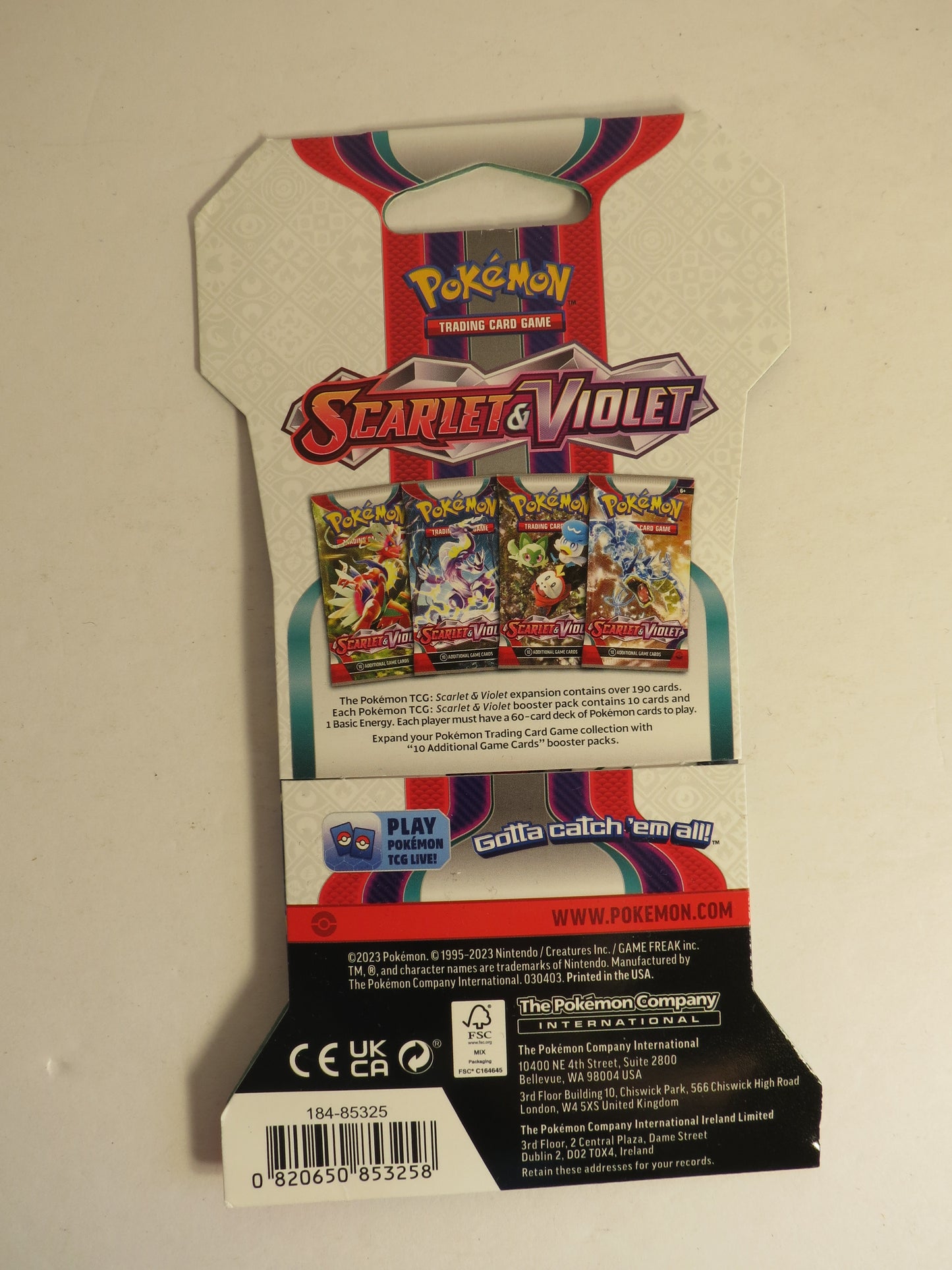 Scarlet & Violet Base Pokemon Sleeved Booster Pack Sealed