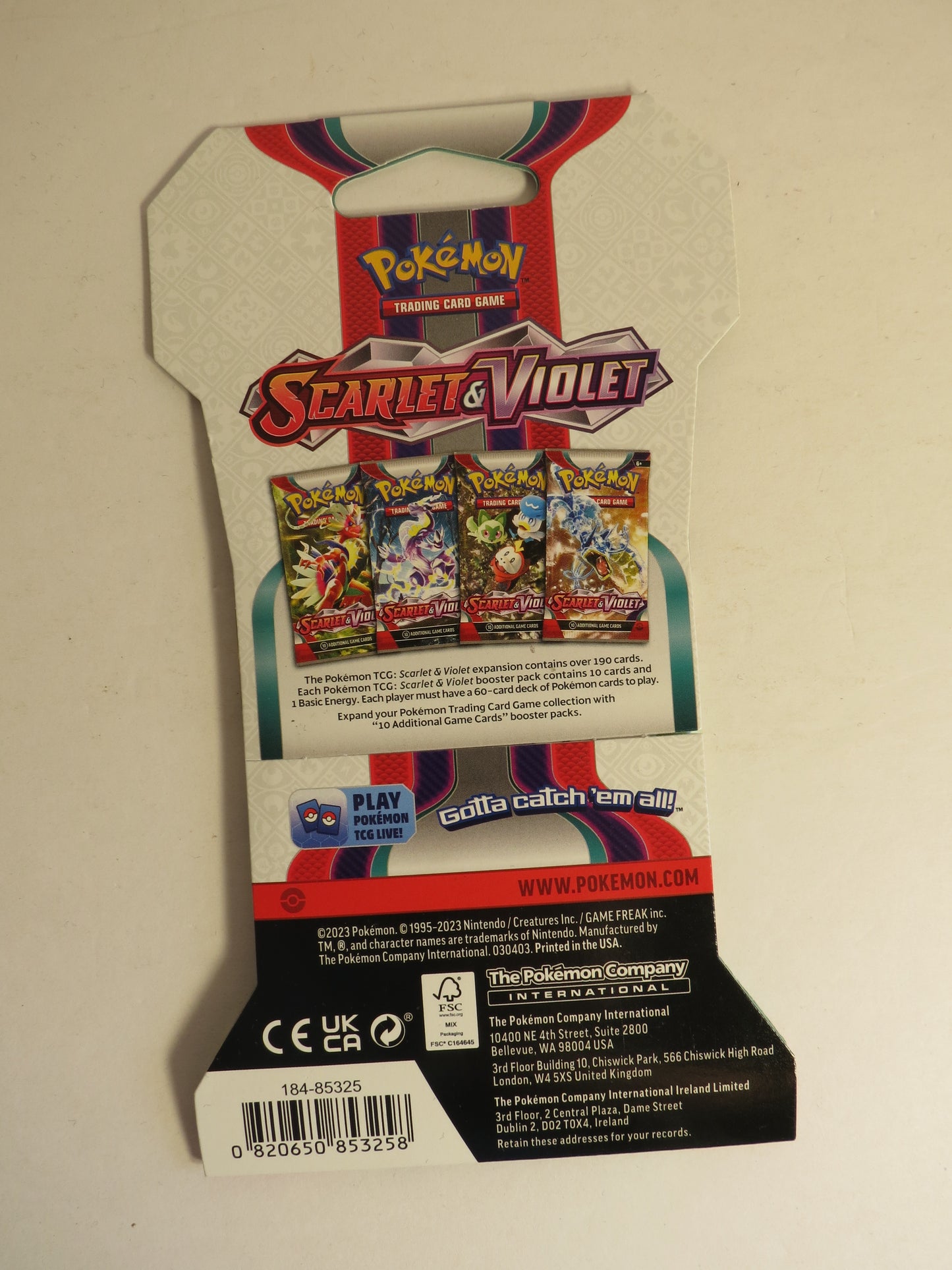 Scarlet & Violet Base Pokemon Sleeved Booster Pack Sealed