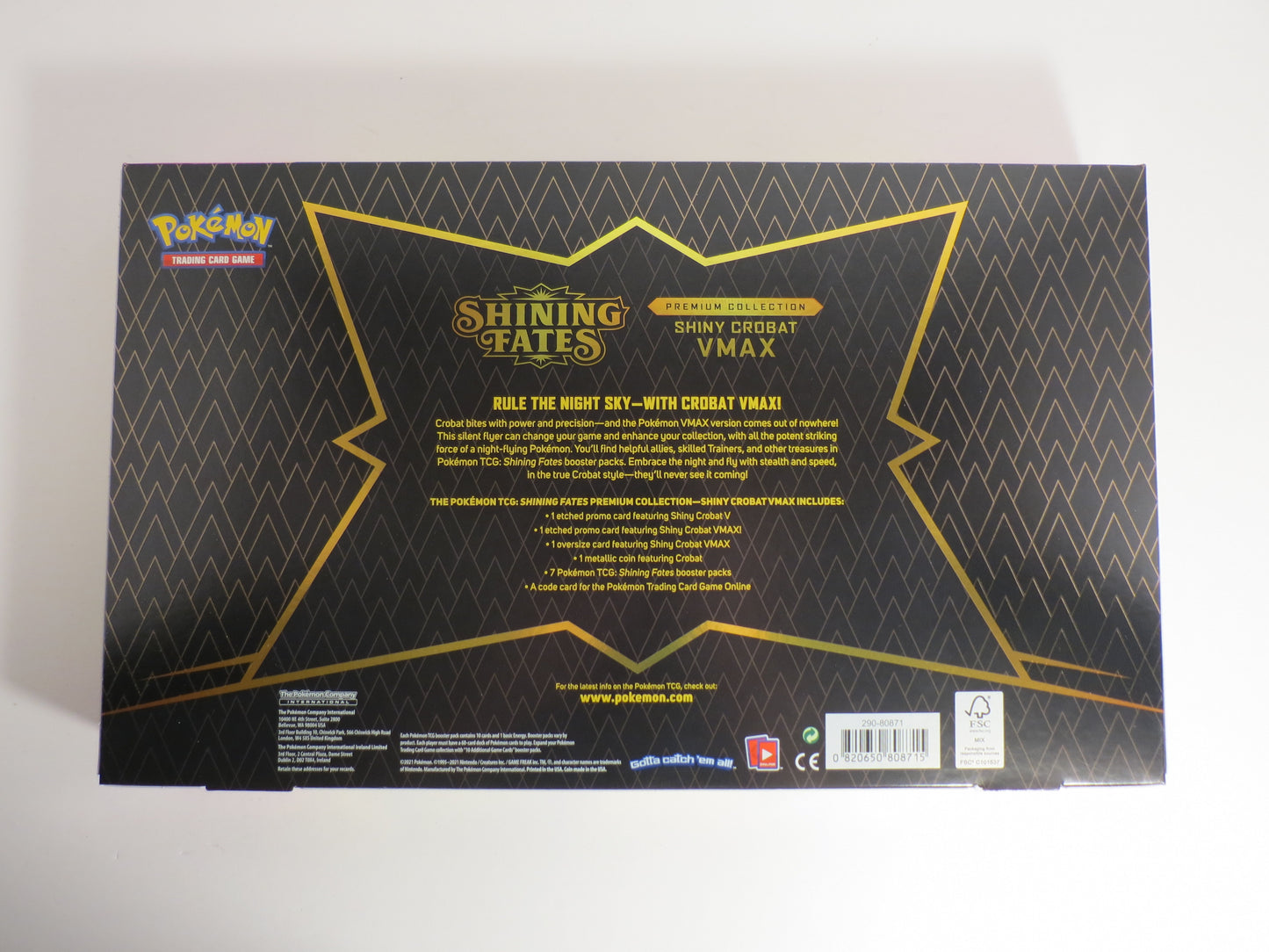 Shiny Crobat Vmax Premium Collection Box Shining Fates Collection Box Pokemon Sealed