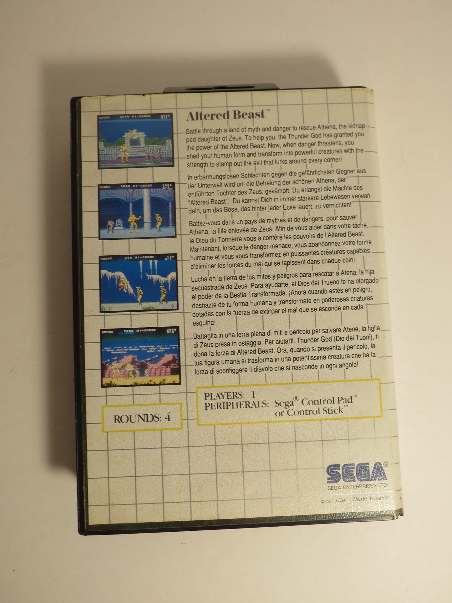 Altered Beast Sega Master System Game SMS CB