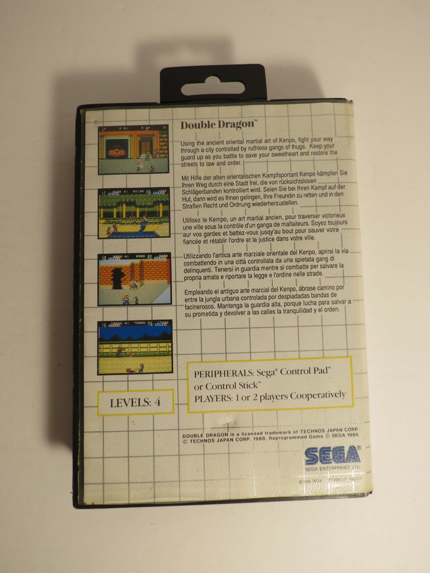 Double Dragon Sega Master System Game SMS CB