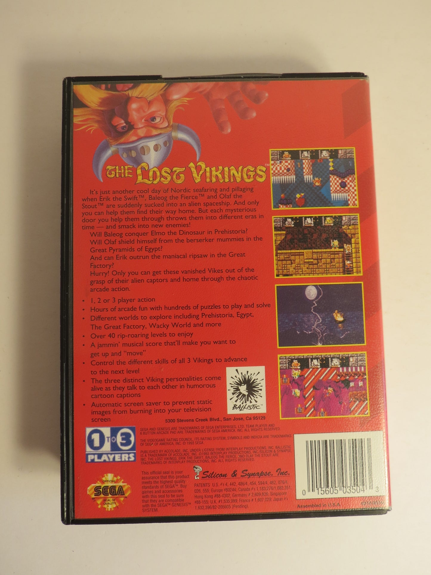 The Lost Vikings Ballistic Sega Genesis Game CIB