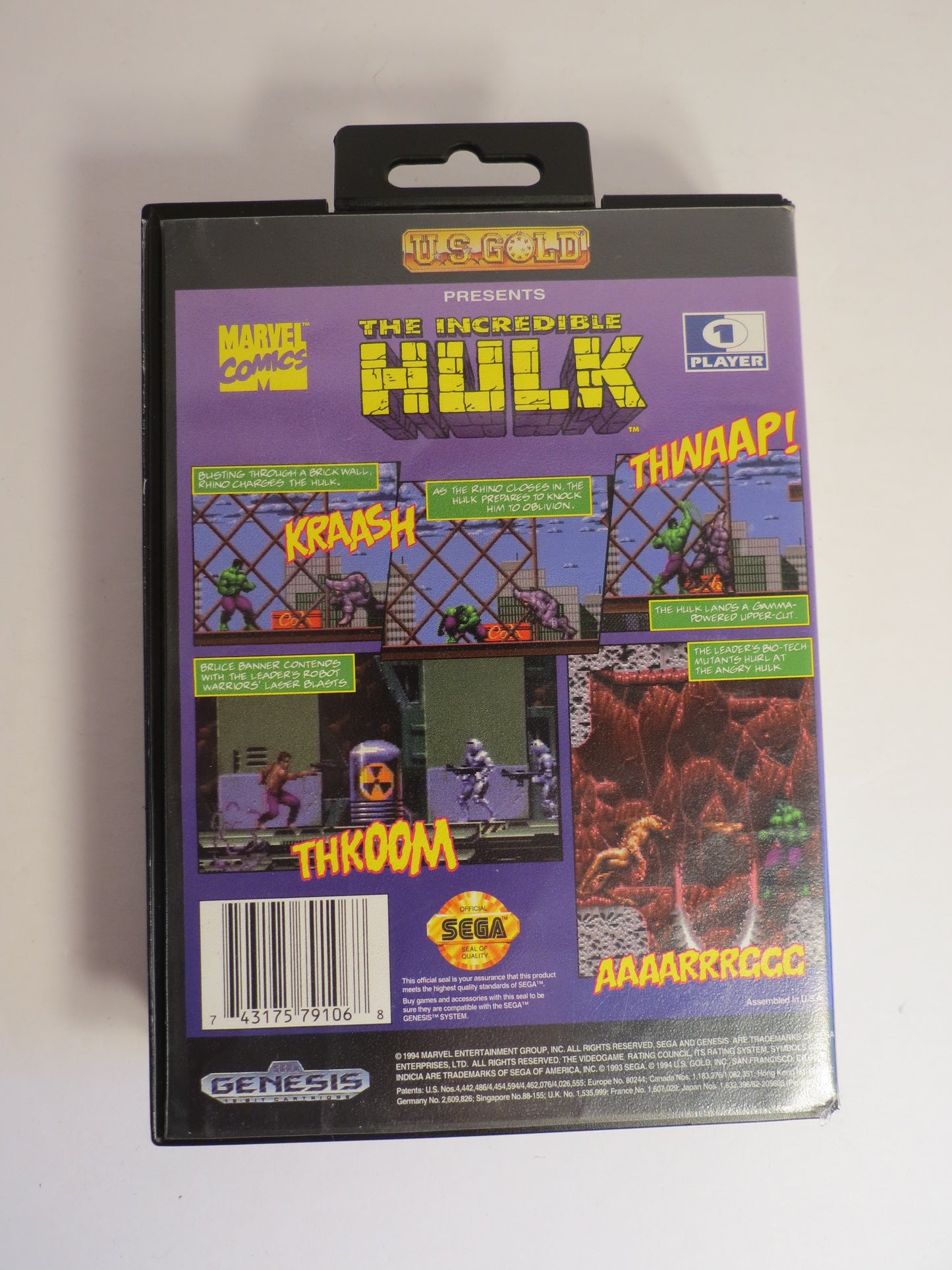 The Incredible Hulk Sega Genesis Game CB