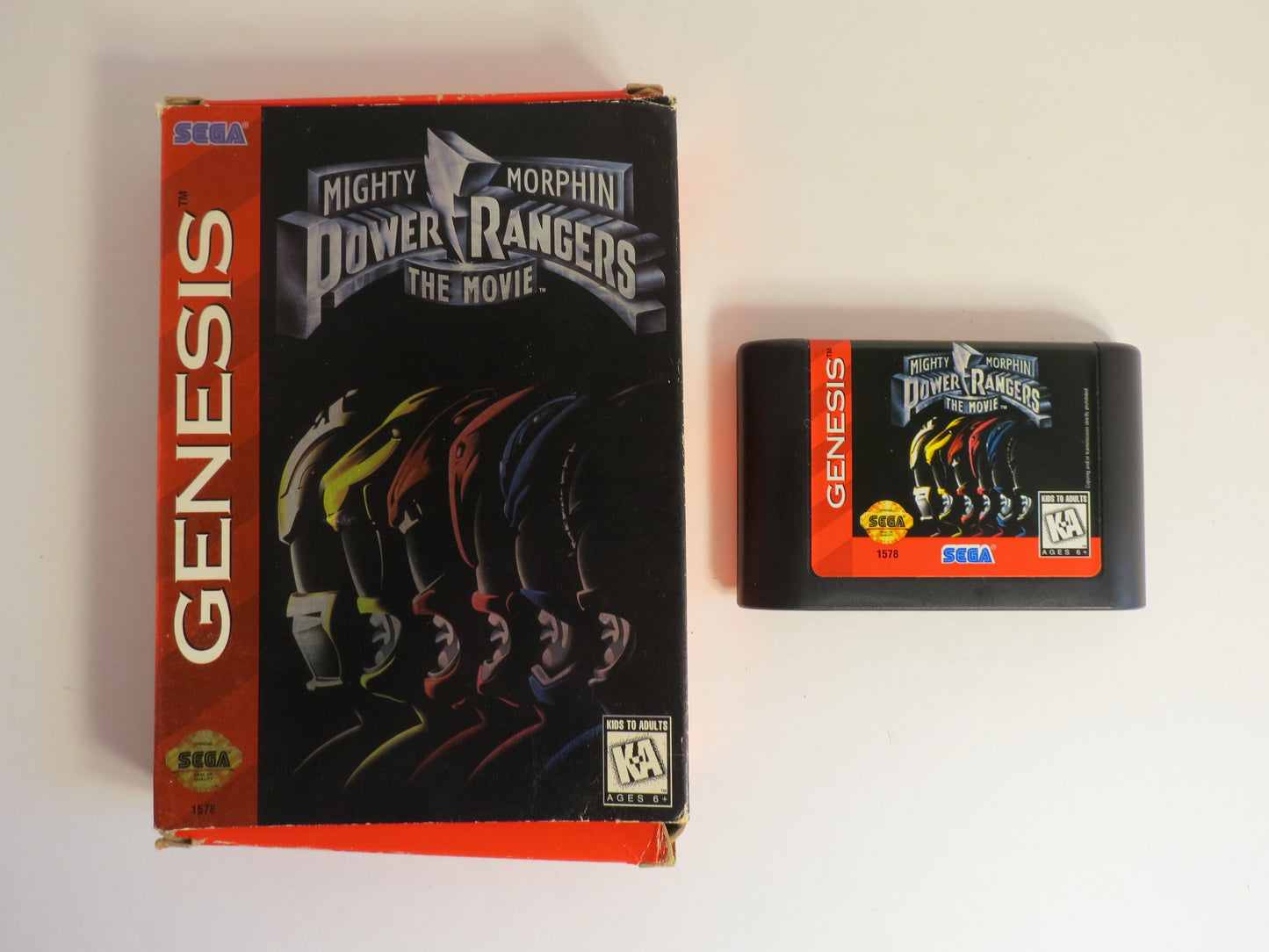 Mighty Morphin Power Rangers the Movie Cardboard Sega Genesis Game CB