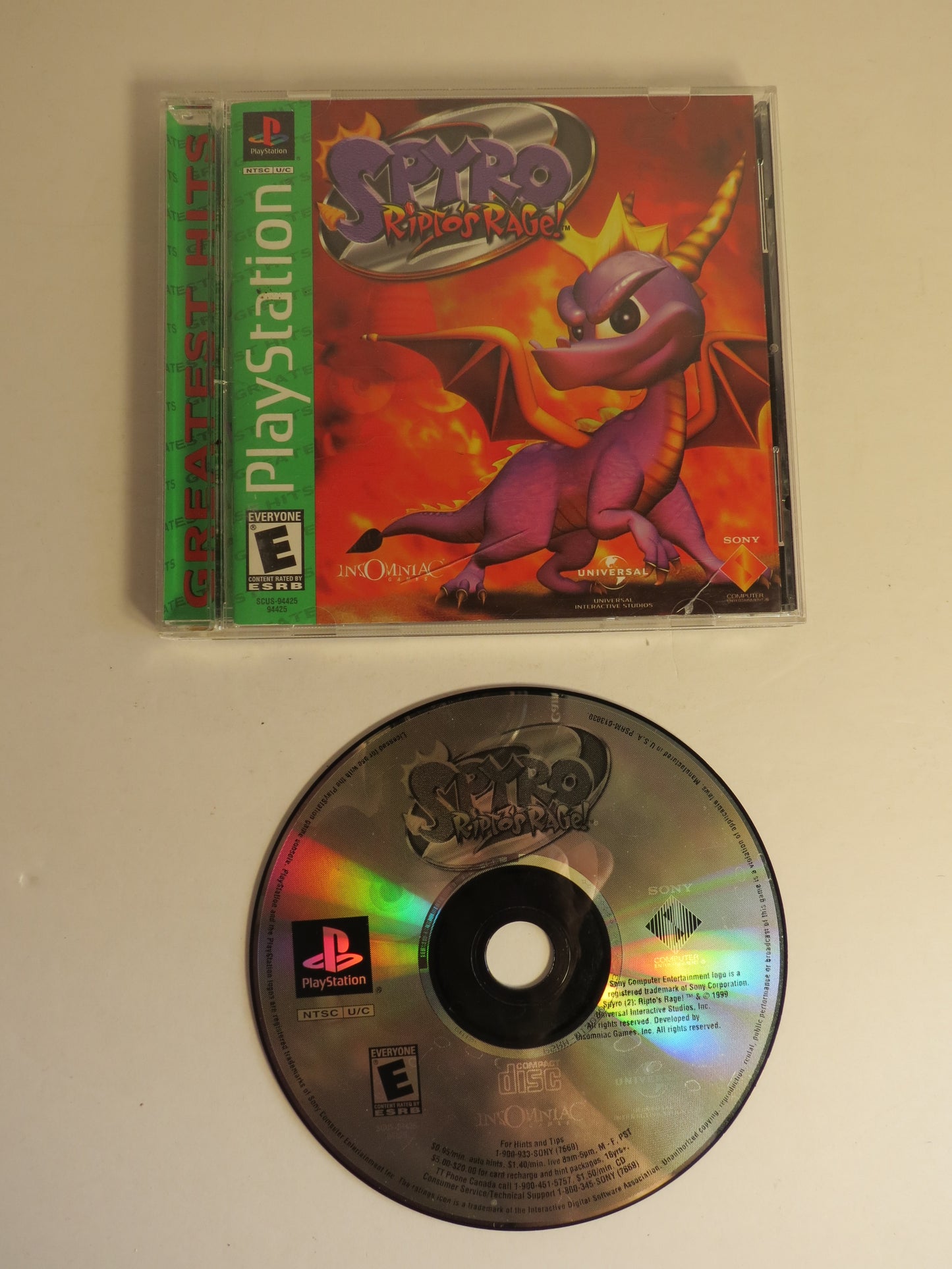 Spyro Ripto's Rage GH Playstation 1 PS1 Game CIB