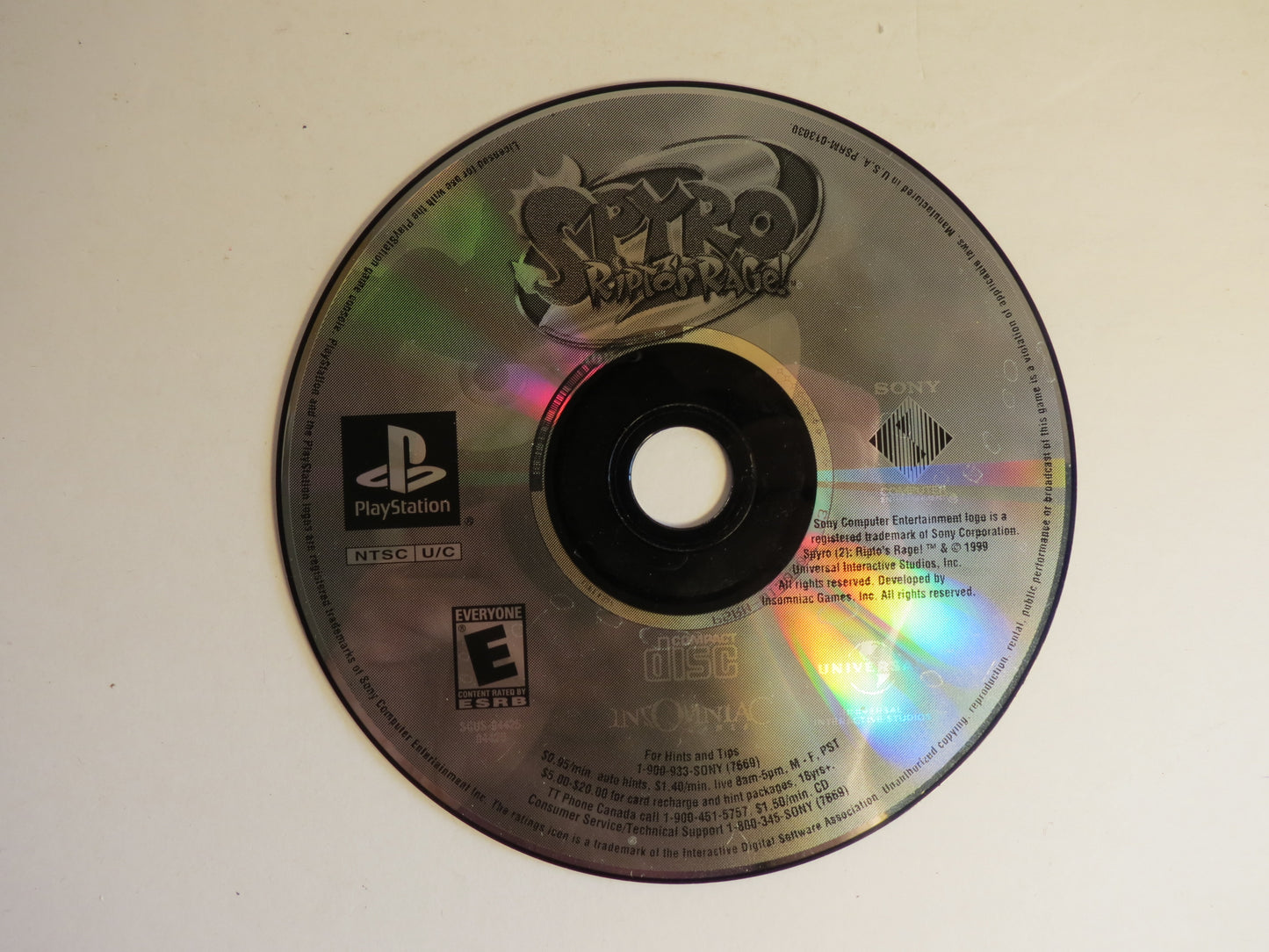 Spyro Ripto's Rage GH Playstation 1 PS1 Game CIB