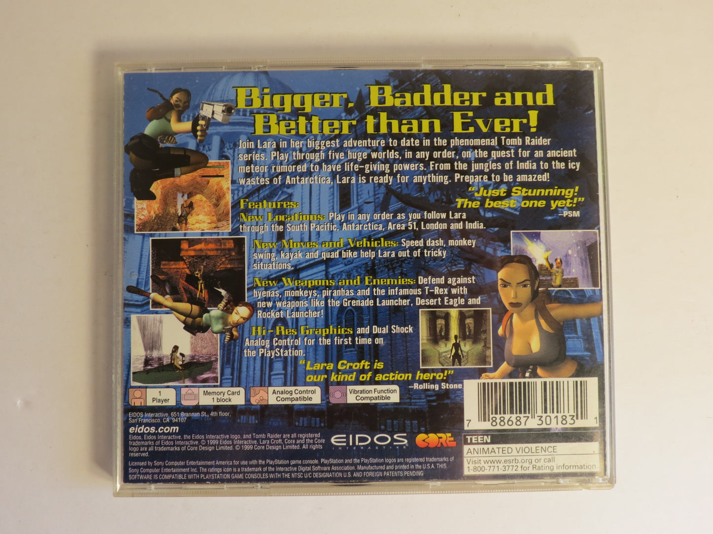 Tomb Raider III Adventures of Lara Croft GH Playstation 1 PS1 Game CIB