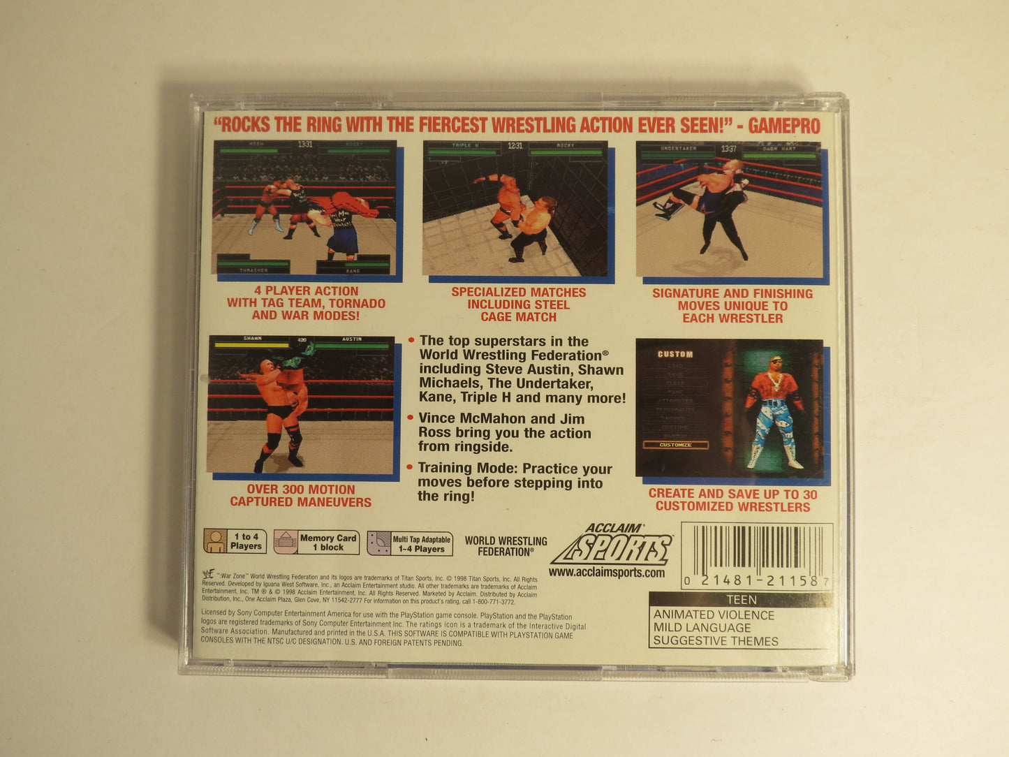 WWF War Zone Playstation 1 PS1 Game CIB