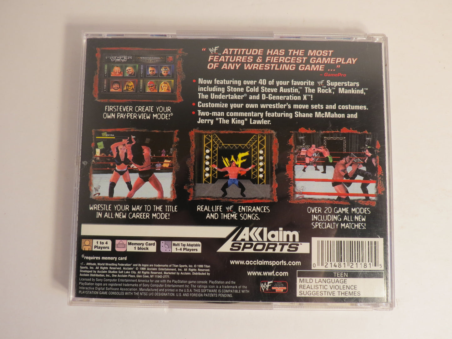 WWF Attitude Playstation 1 PS1 Game CIB