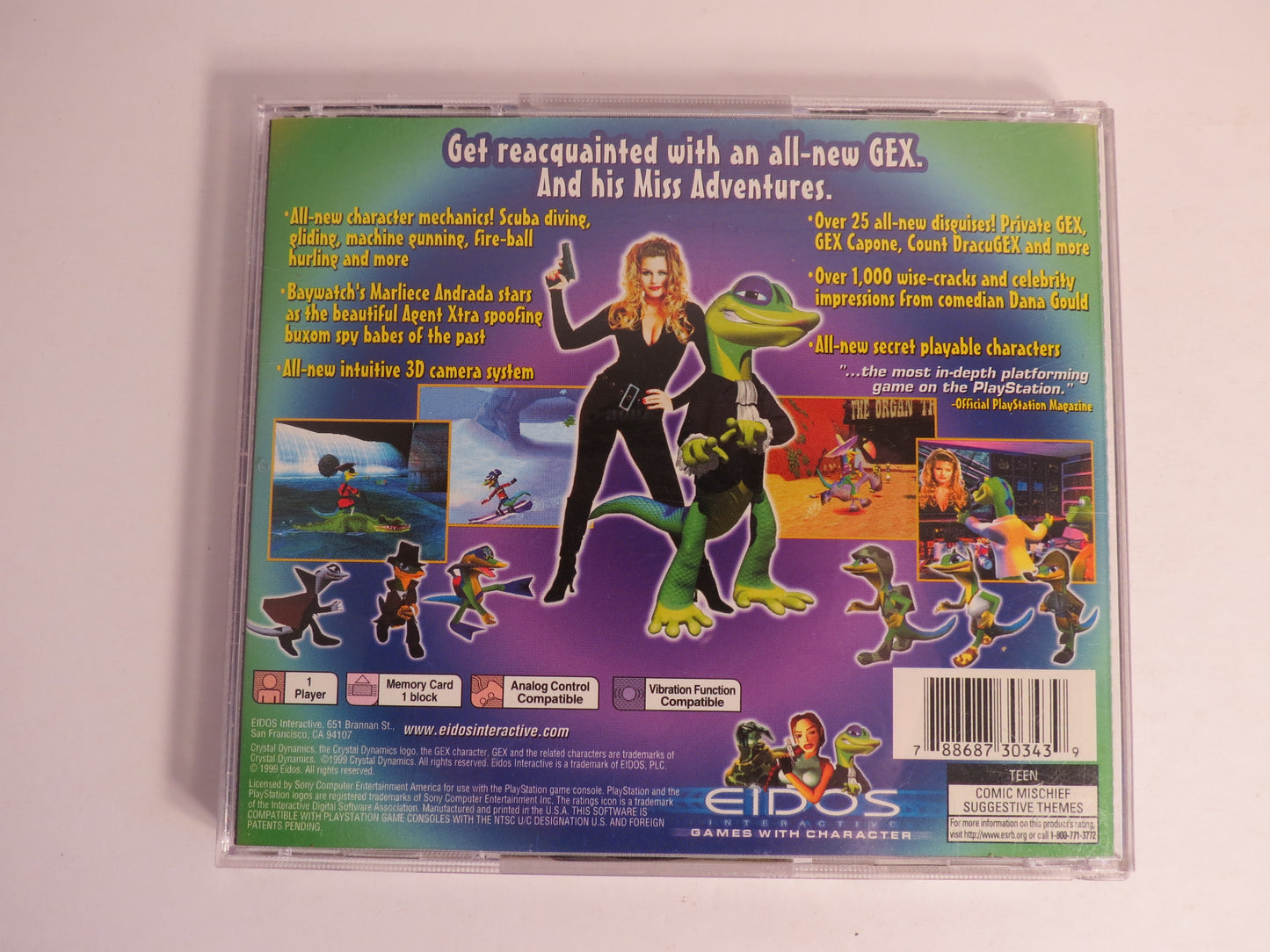 Gex 3 Deep Cover Gecko Playstation 1 PS1 Game CIB