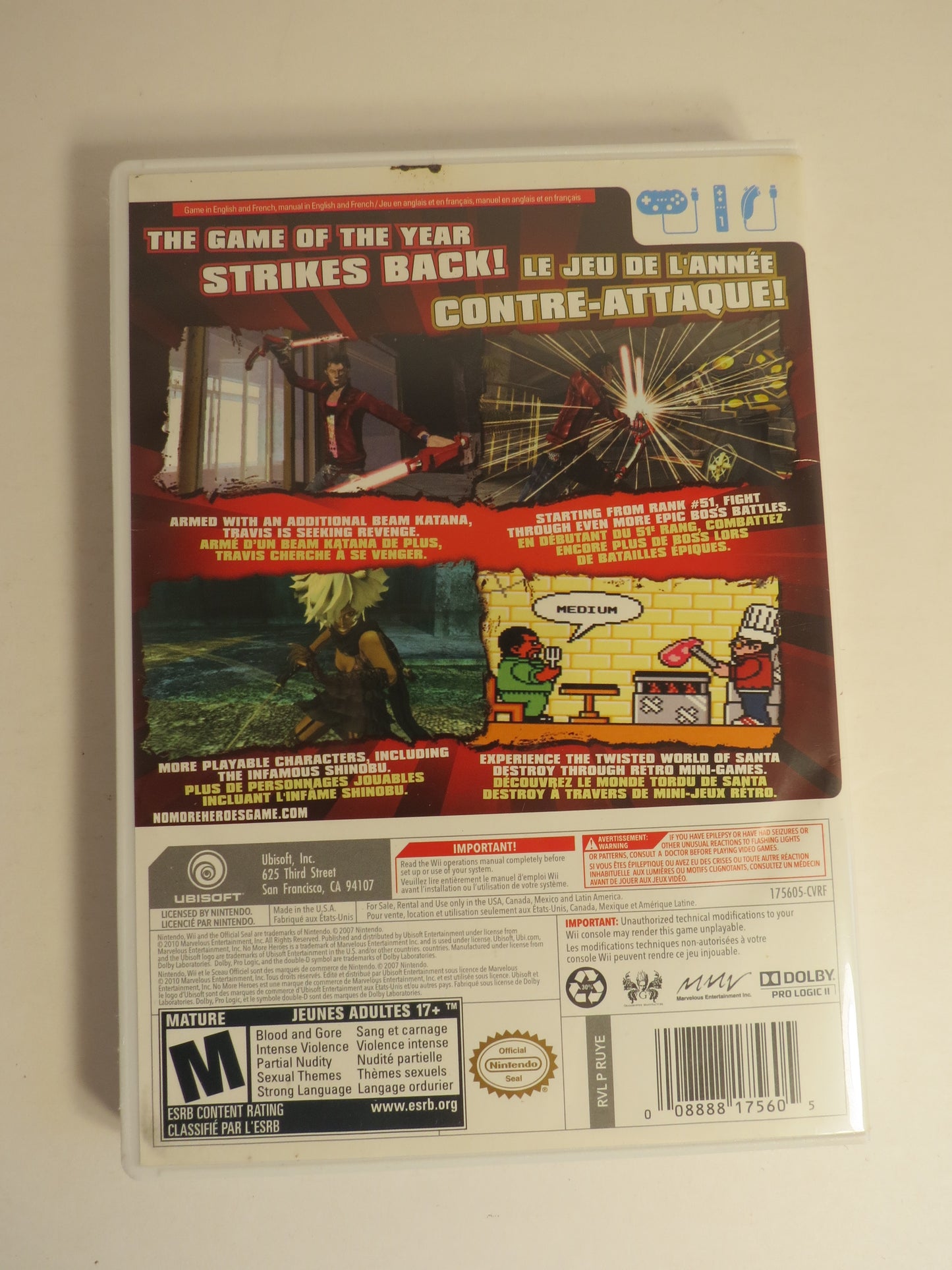 No More Heroes 2 Desperate Struggle Nintendo Wii Game CIB