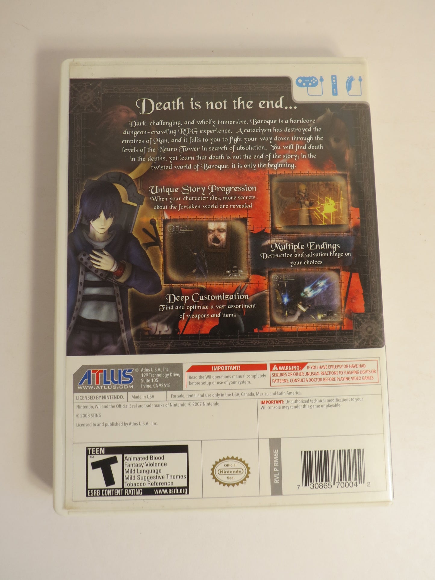 Baroque Nintendo Wii Game CIB
