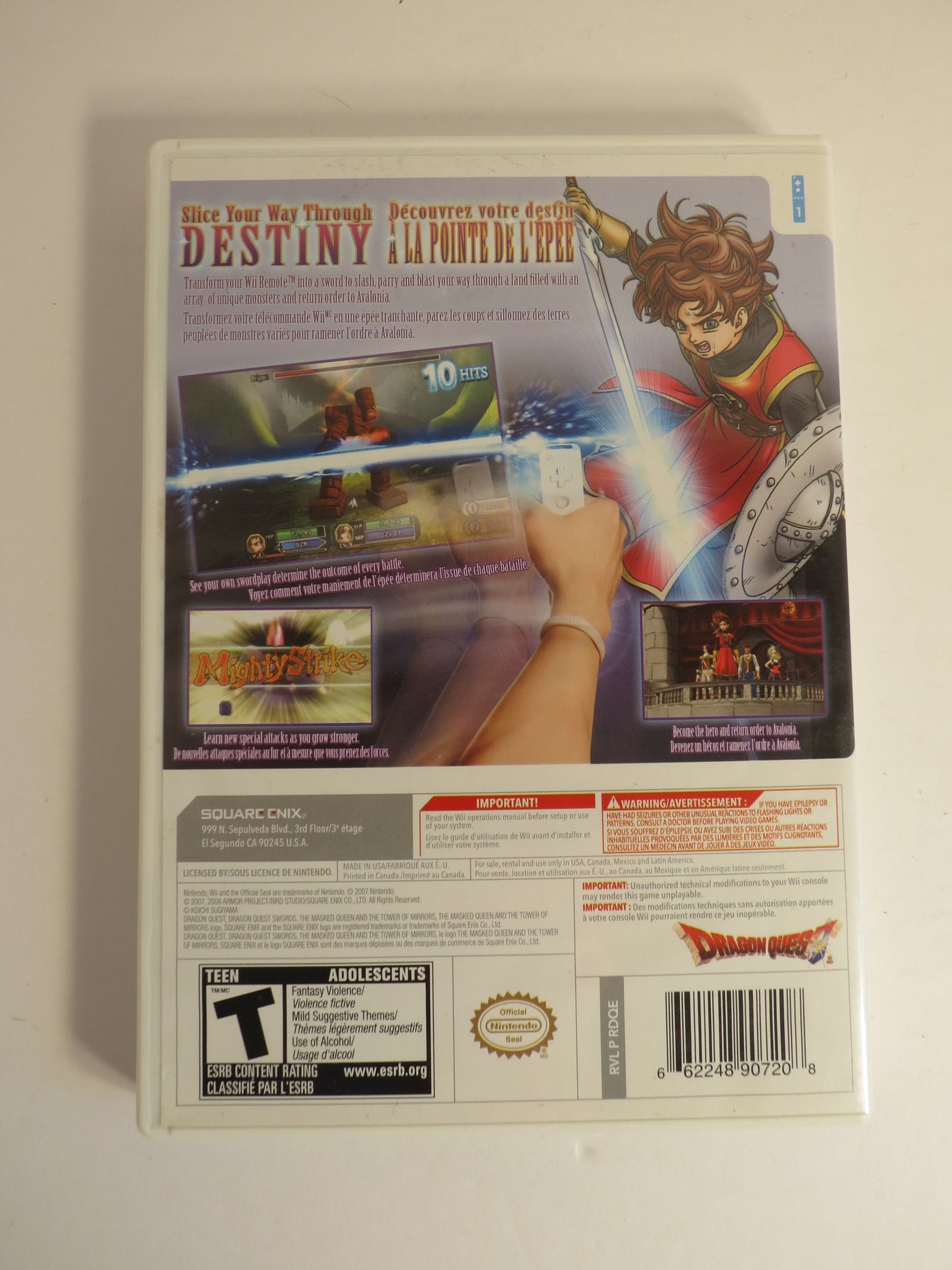Dragon Quest Swords The Masked Queen Nintendo Wii Game CIB