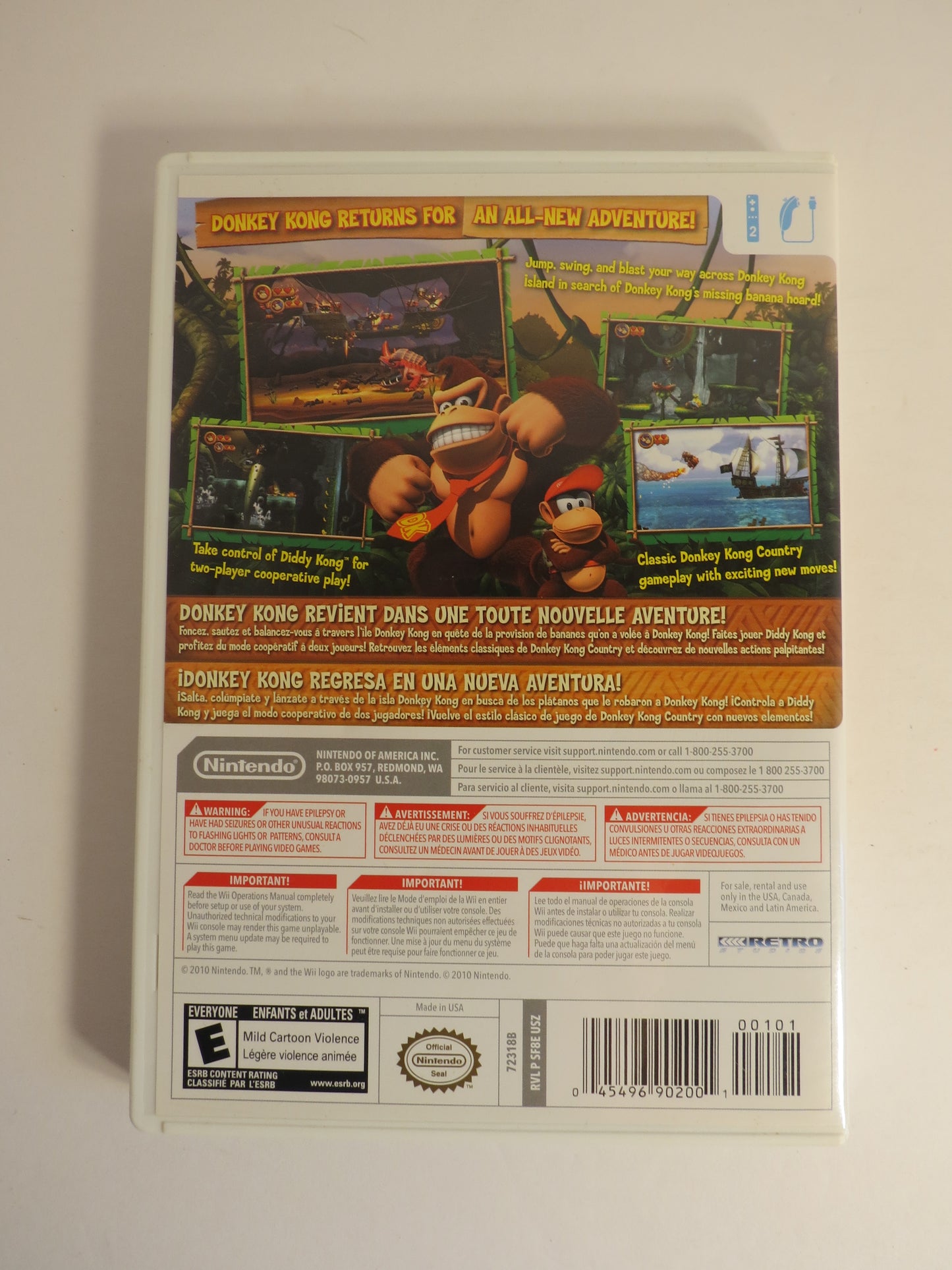 Donkey Kong Country Returns Nintendo Wii Game CIB