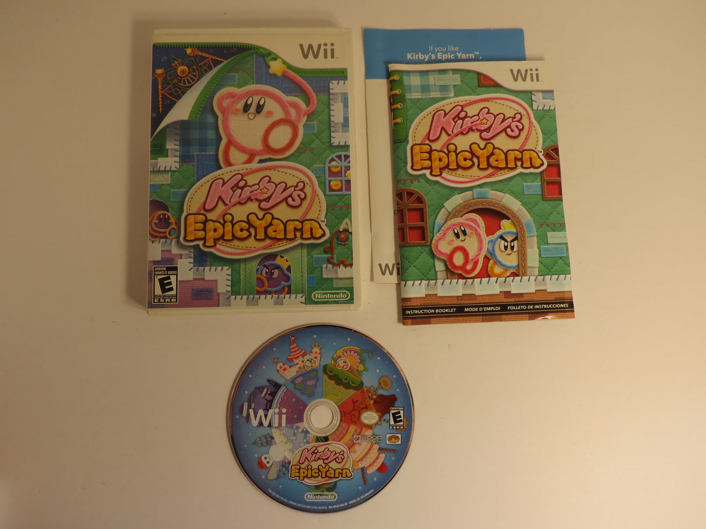 Kirby's Epic Yarn Nintendo Wii Game CIB