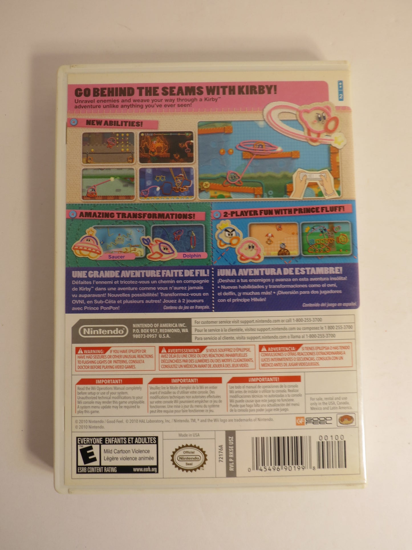 Kirby's Epic Yarn Nintendo Wii Game CIB