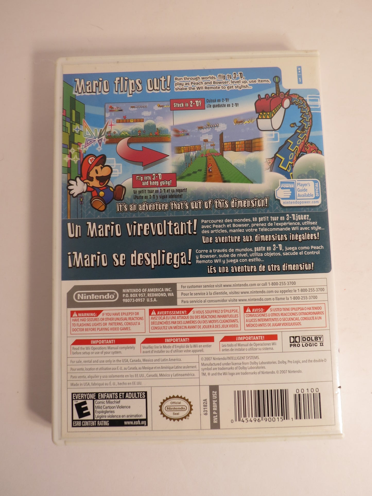 Super Paper Mario Nintendo Wii Game CIB