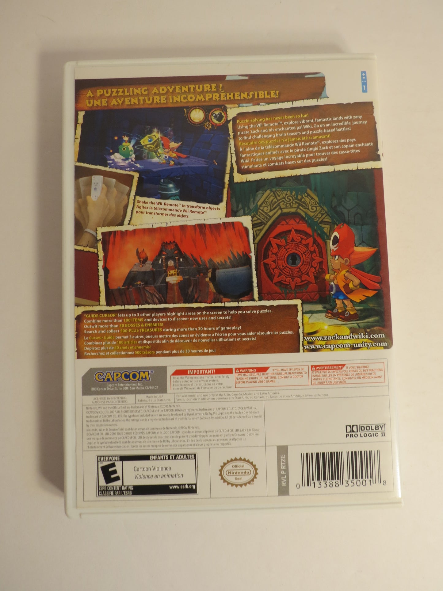 Zack & Wiki Quest for Barbaros' Treasure Nintendo Wii Game CIB