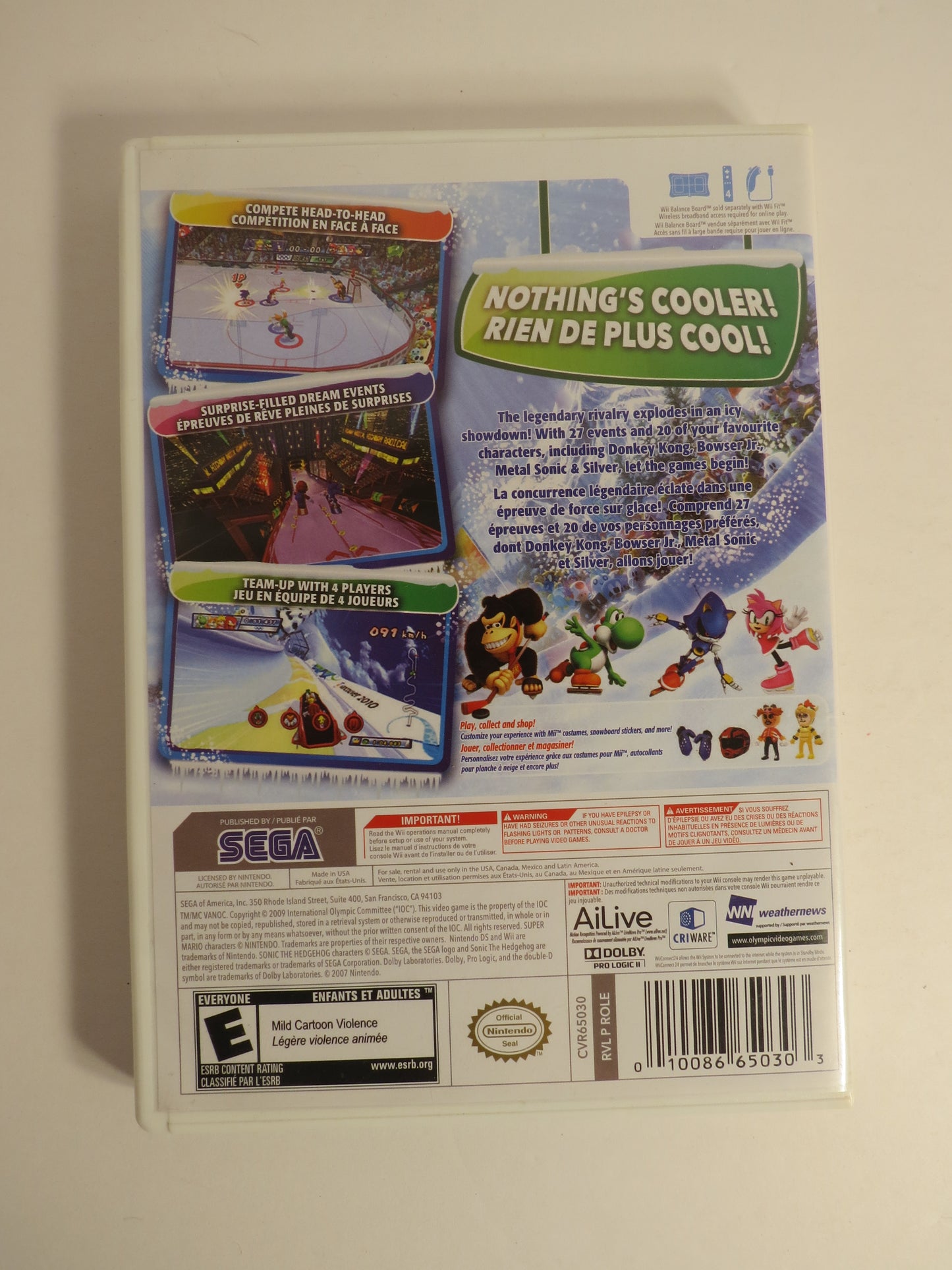 Mario & Sonic at the Olympic Winter Games Nintendo Wii Game CIB
