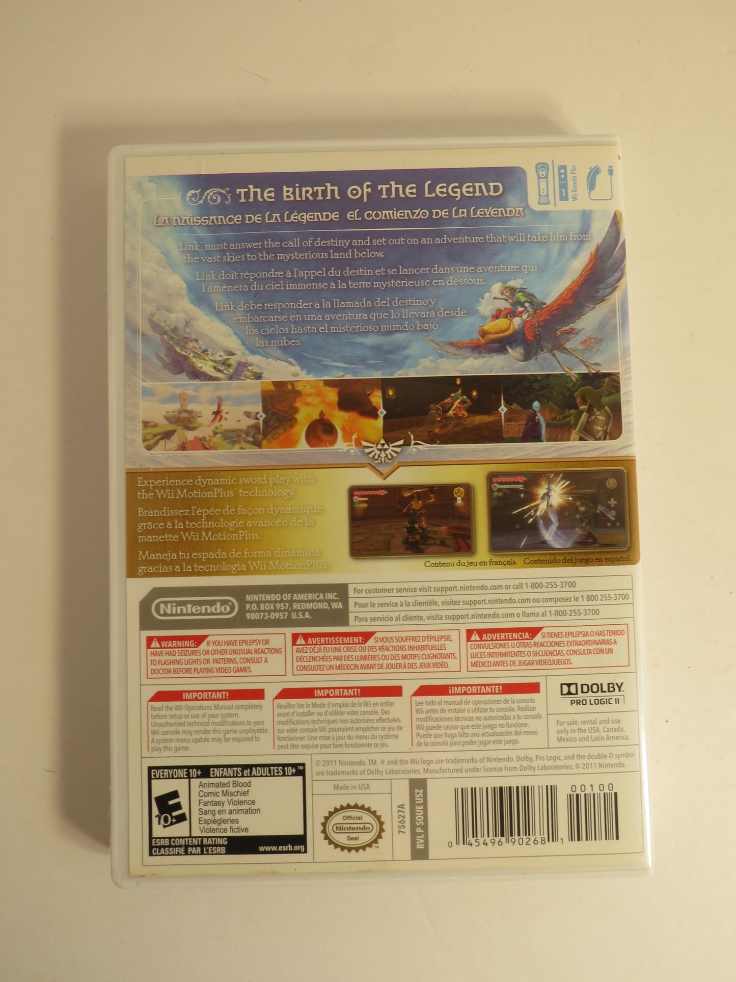 The Legend of Zelda Skyward Sword Nintendo Wii Game CIB