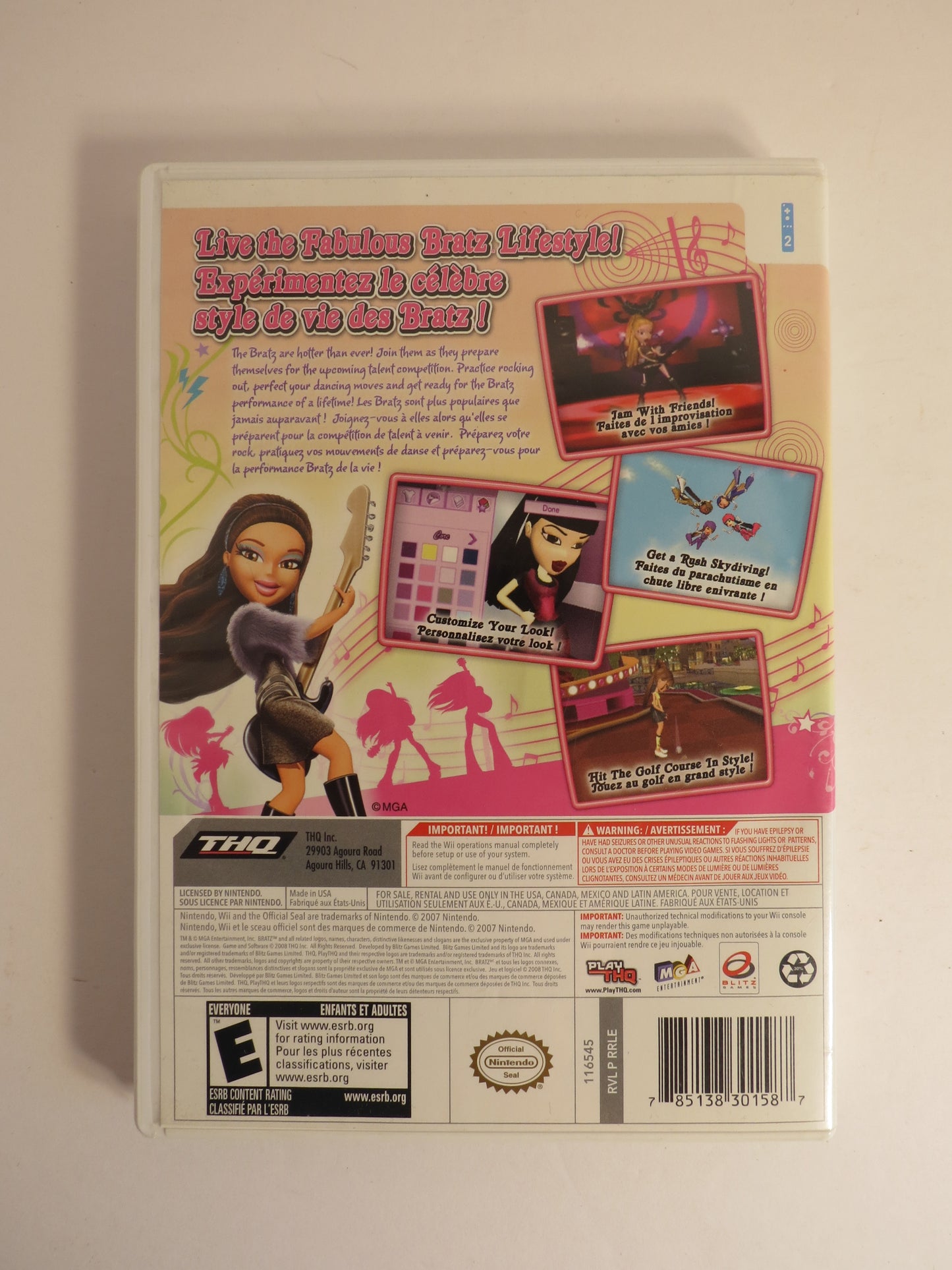 Bratz Girlz Really Rock Nintendo Wii Game CB