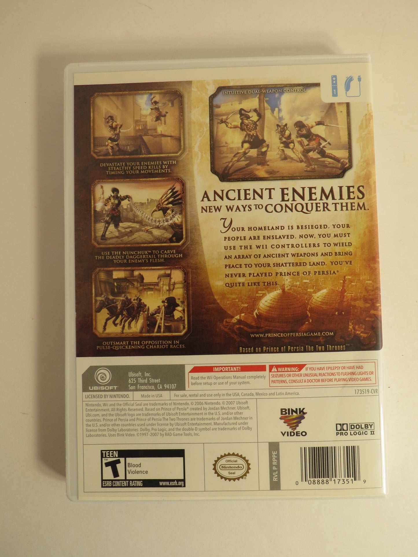 Prince of Persia Rival Swords Nintendo Wii Game CIB